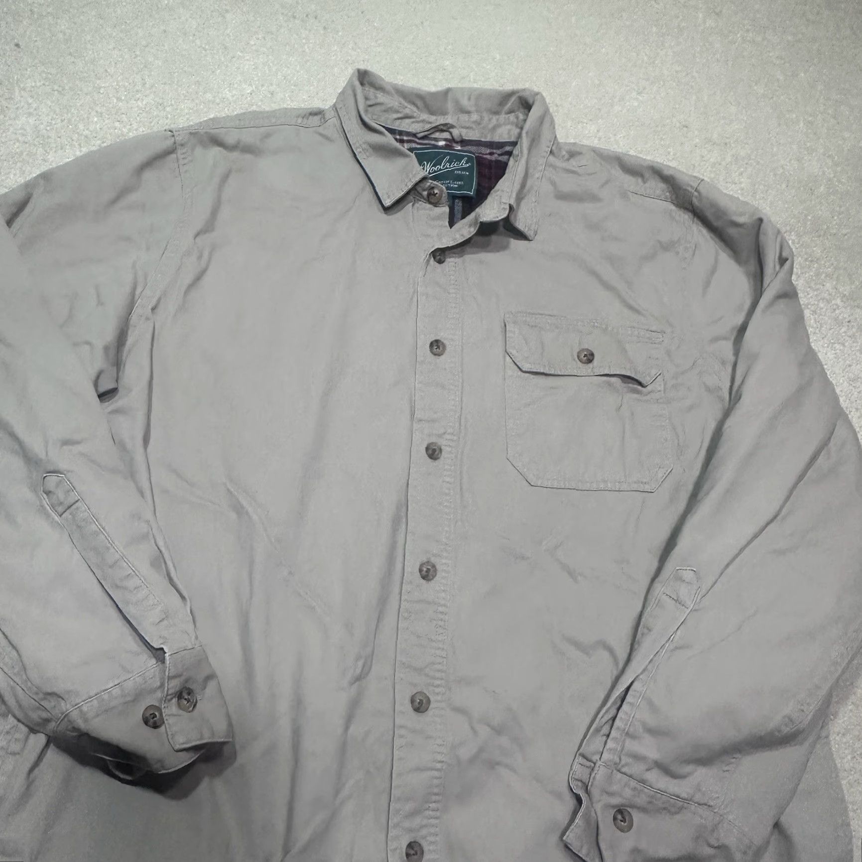 Vintage Woolrich Shacket Lined Flannel Mens 2XL Beige Khaki Button-Up Size US XXL / EU 58 / 5 - 3 Thumbnail
