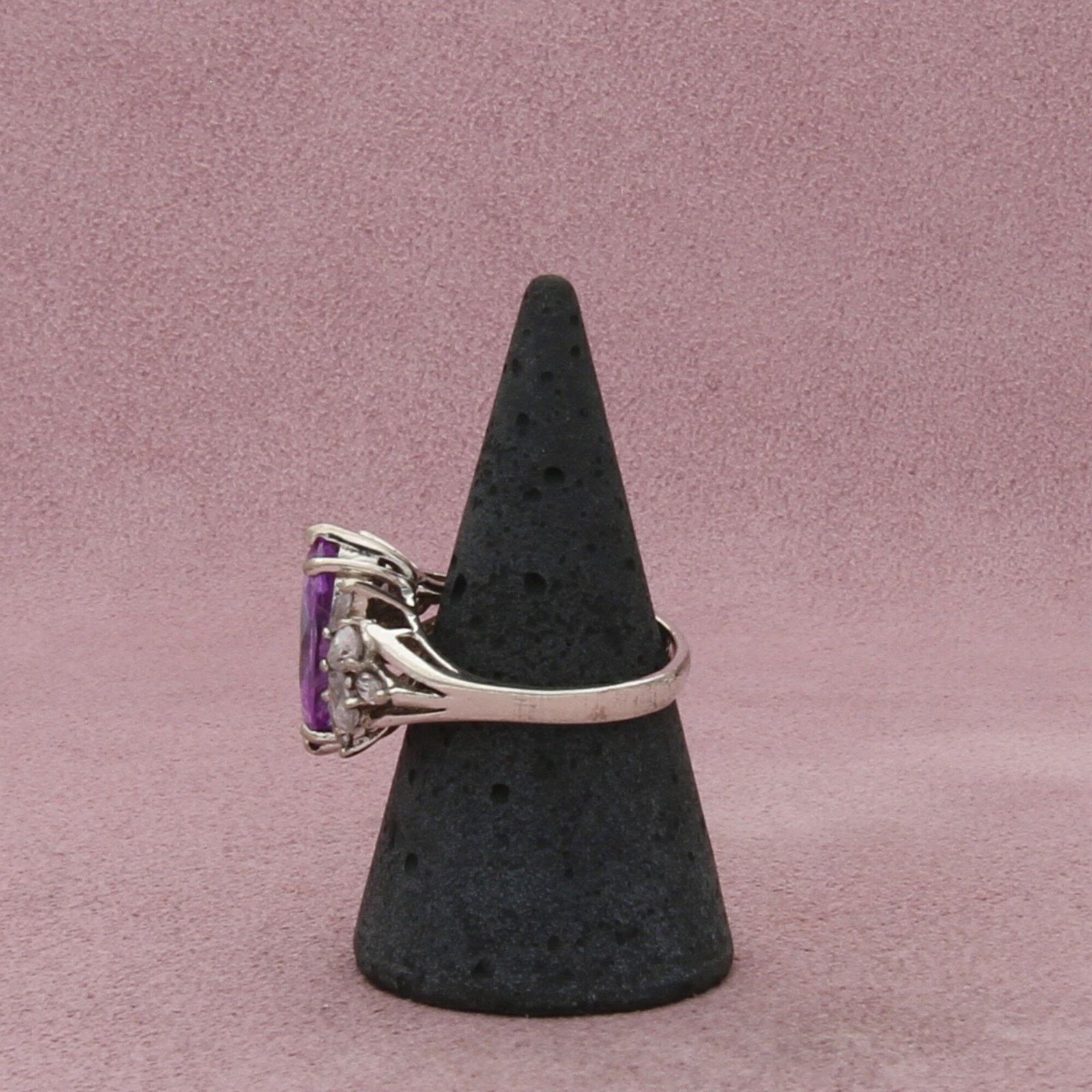 Sterling Silver sterling silver purple & clear cz ring size 7.75 Size ONE SIZE - 4 Thumbnail