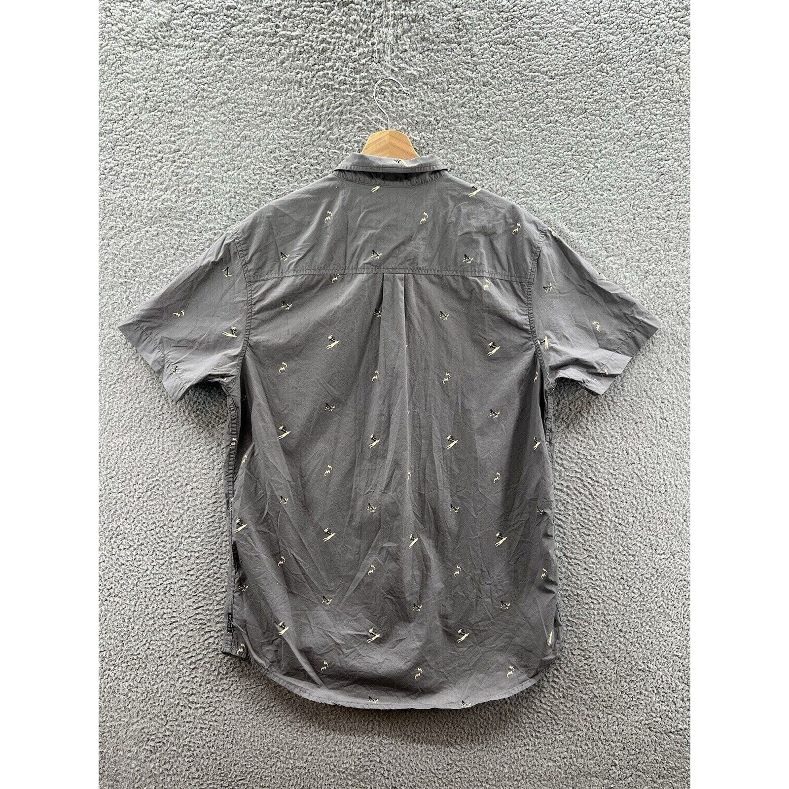 Prana prAna BRODERICK Slim Shirt Gray Shark Palm Tree AOP Organic Size US L / EU 52-54 / 3 - 2 Thumbnail