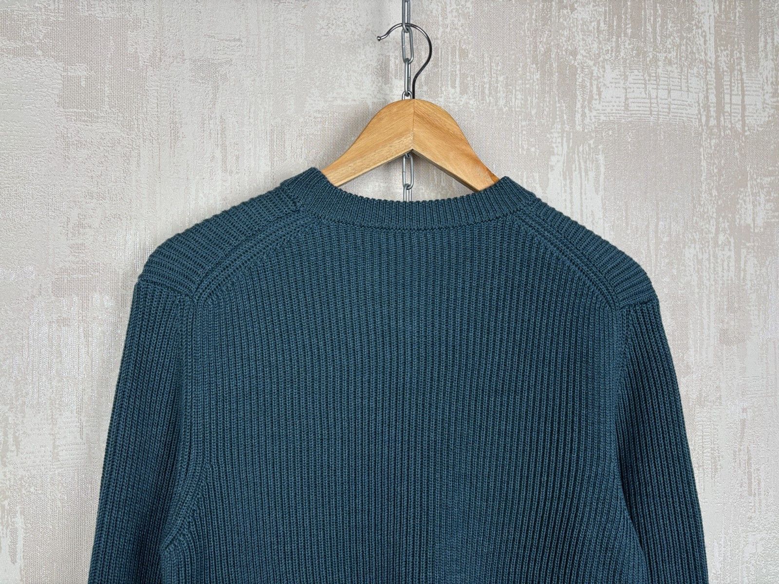 Roberto Collina Roberto Collina Dark Teal Knit Wool Sweater Crew Neck Size US M / EU 48-50 / 2 - 10 Thumbnail
