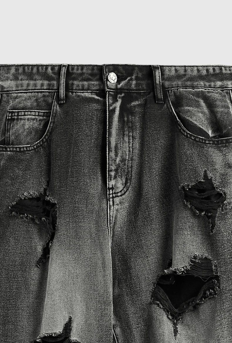 Jean × Vintage Washed Ripped Distressed Jeans Size US 31 - 4 Thumbnail