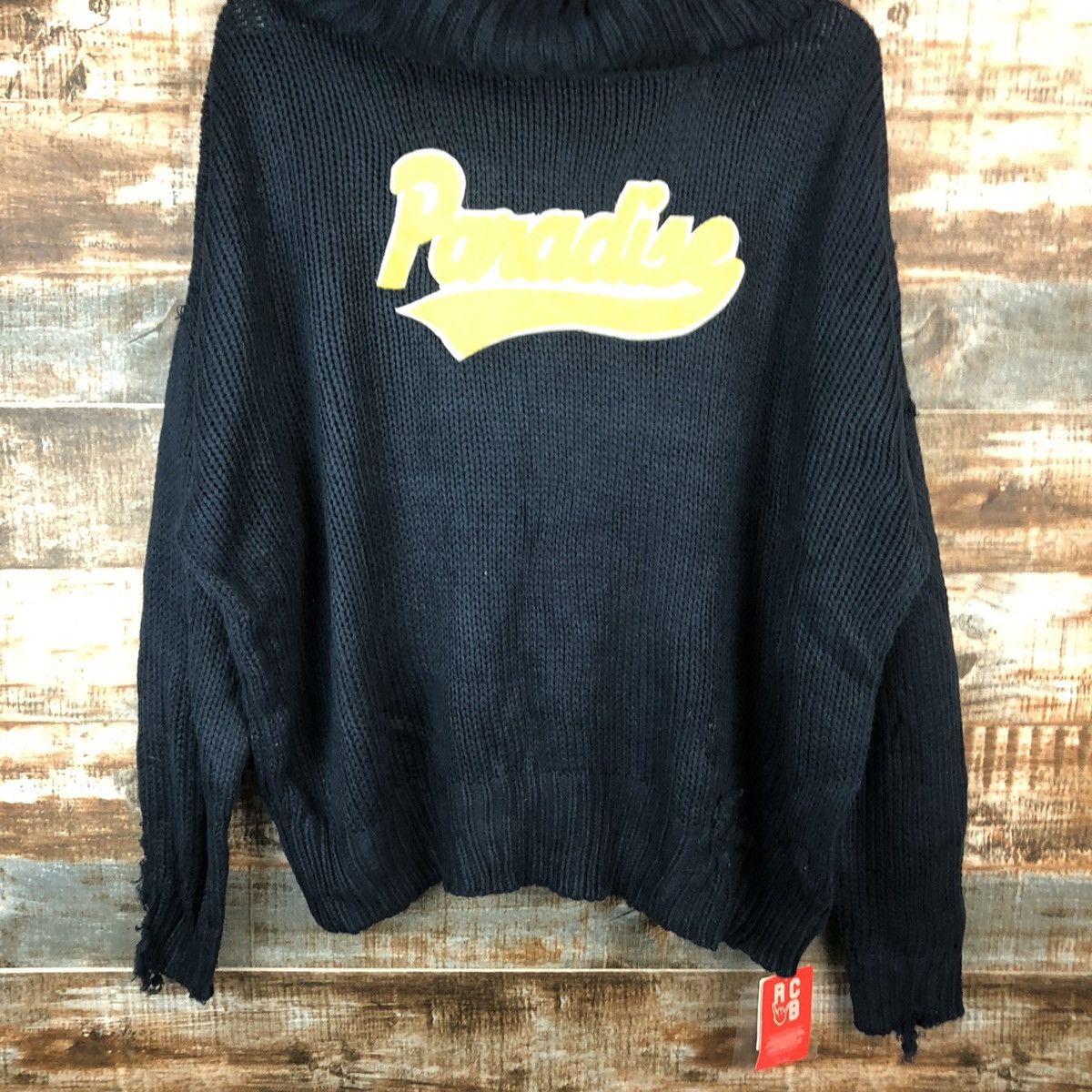 Homespun Knitwear × Japanese Brand RCWB Dark Blue Turtle Neck ripped Knitwear #A1355 Size M / US 6-8 / IT 42-44 - 3 Thumbnail