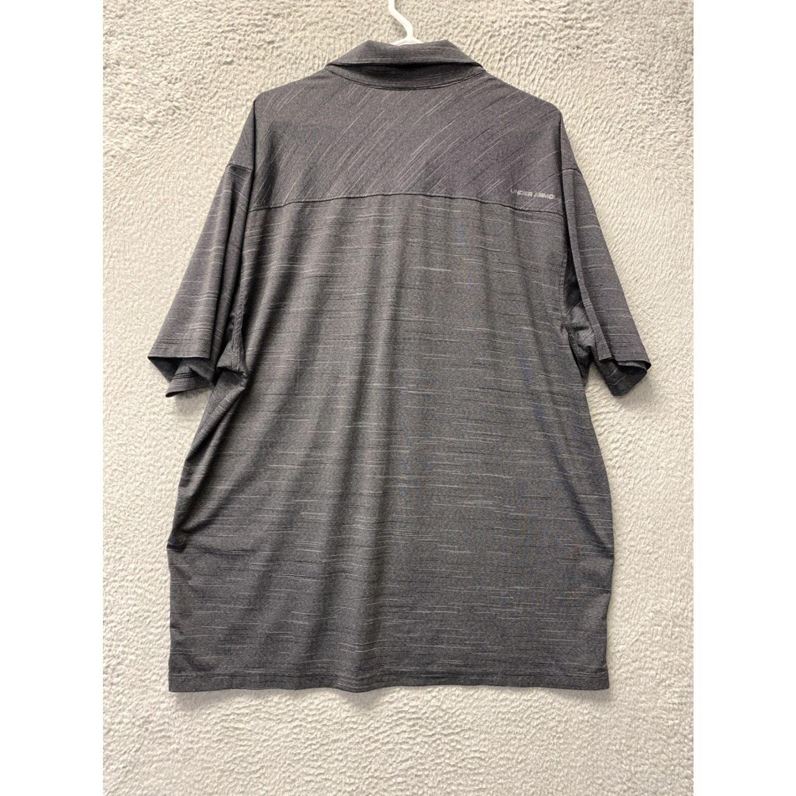 Under Armour Under Armour HeatGear Golf Polo Shirt Men 2XL Dark Gray Striped Short Sleeve Performance Size US XXL / EU 58 / 5 - 6 Thumbnail