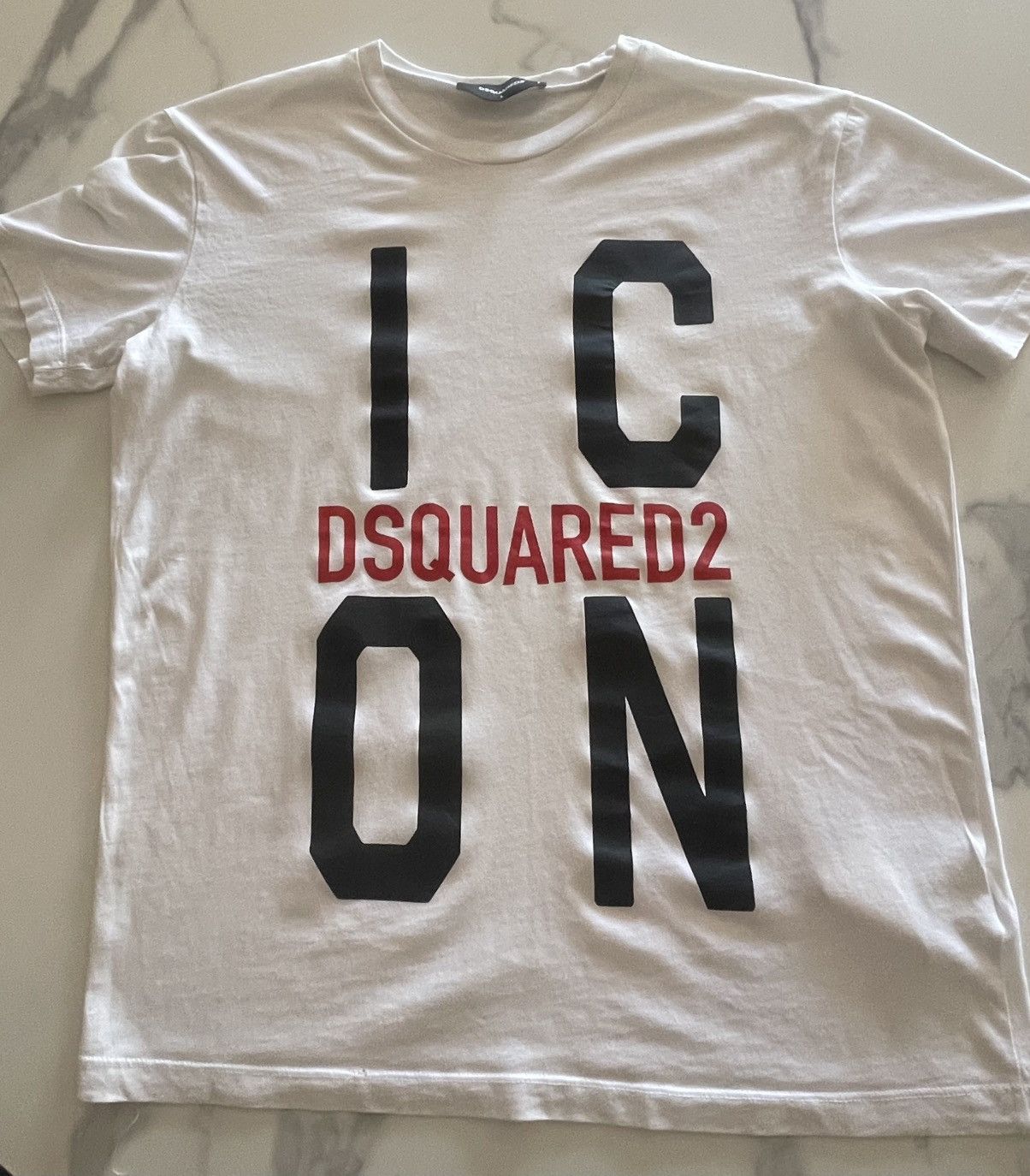 Dsquared2 DSQUARED2 “ICON” Graphic Logo T-Shirt White/Black/Red Size US L / EU 52-54 / 3 - 1 Thumbnail