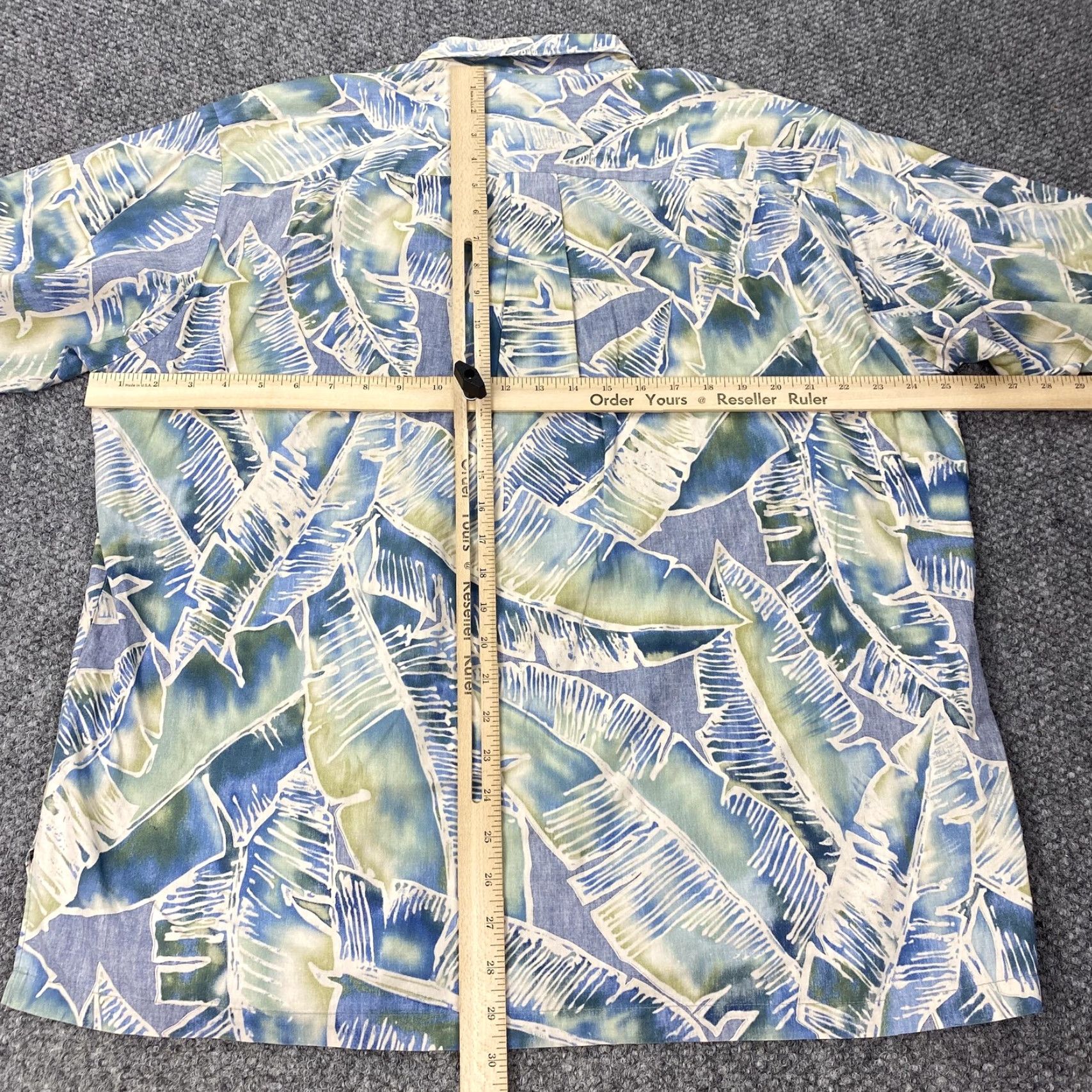 Tori Richard Tori Richard Shirt XL Blue Leaf Print Hawaiian Button-Up Short Sleeve Cotton Aloha Beach Mens Size US XL / EU 56 / 4 - 5 Thumbnail