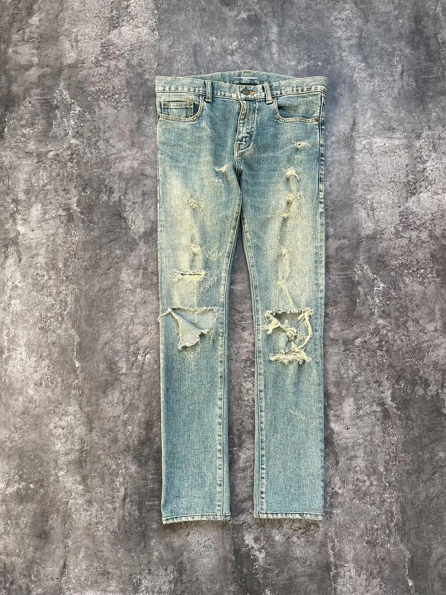 Saint Laurent Paris Saint Laurent Distressed Light Blue Jeans. Size US 29 - 1 Thumbnail