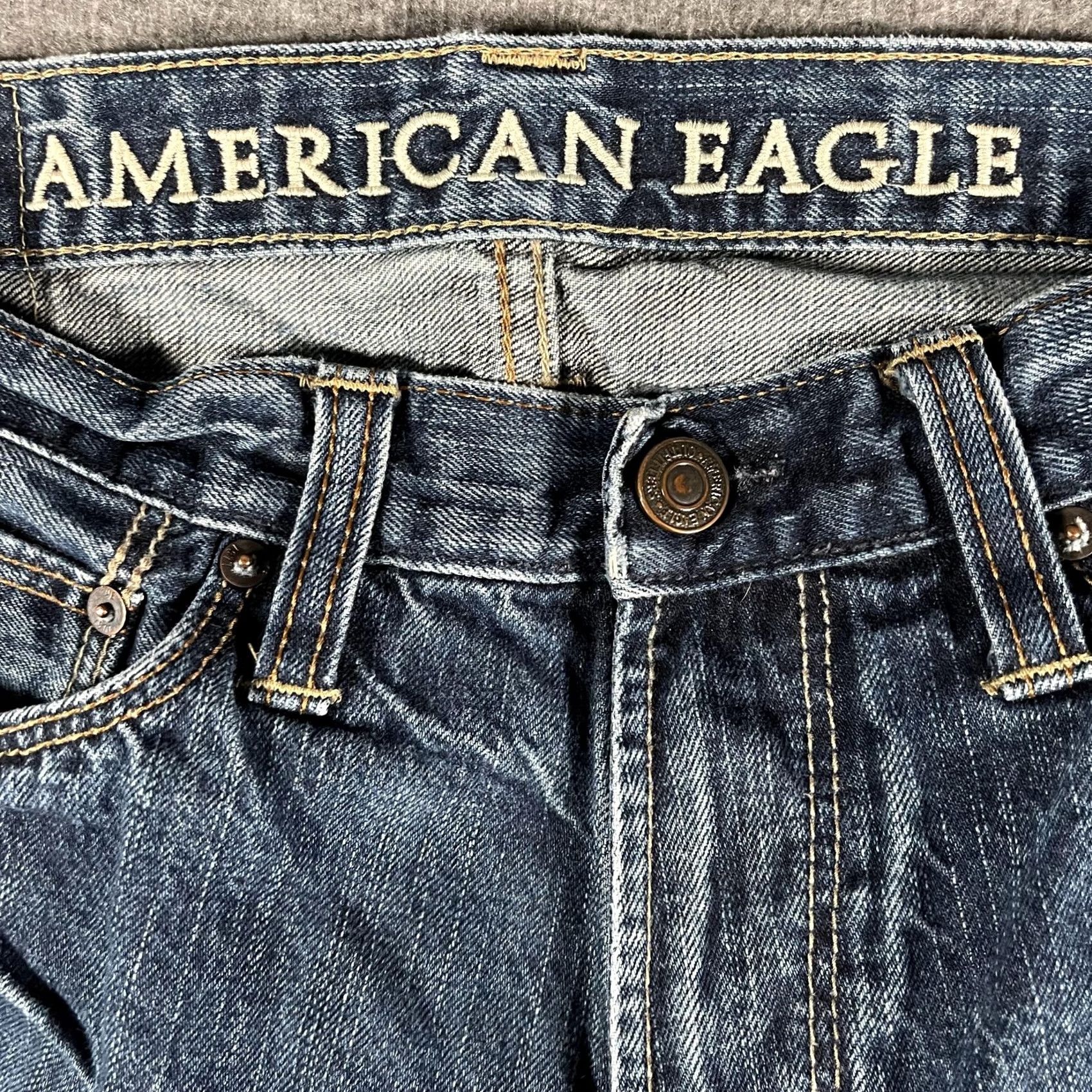American Eagle Outfitters American Eagle Jeans Mens 30x30 Blue Straight Leg Distressed Denim 30in Regular Waist 30in Hong Kong Black? Size US 30 / EU 46 - 6 Thumbnail