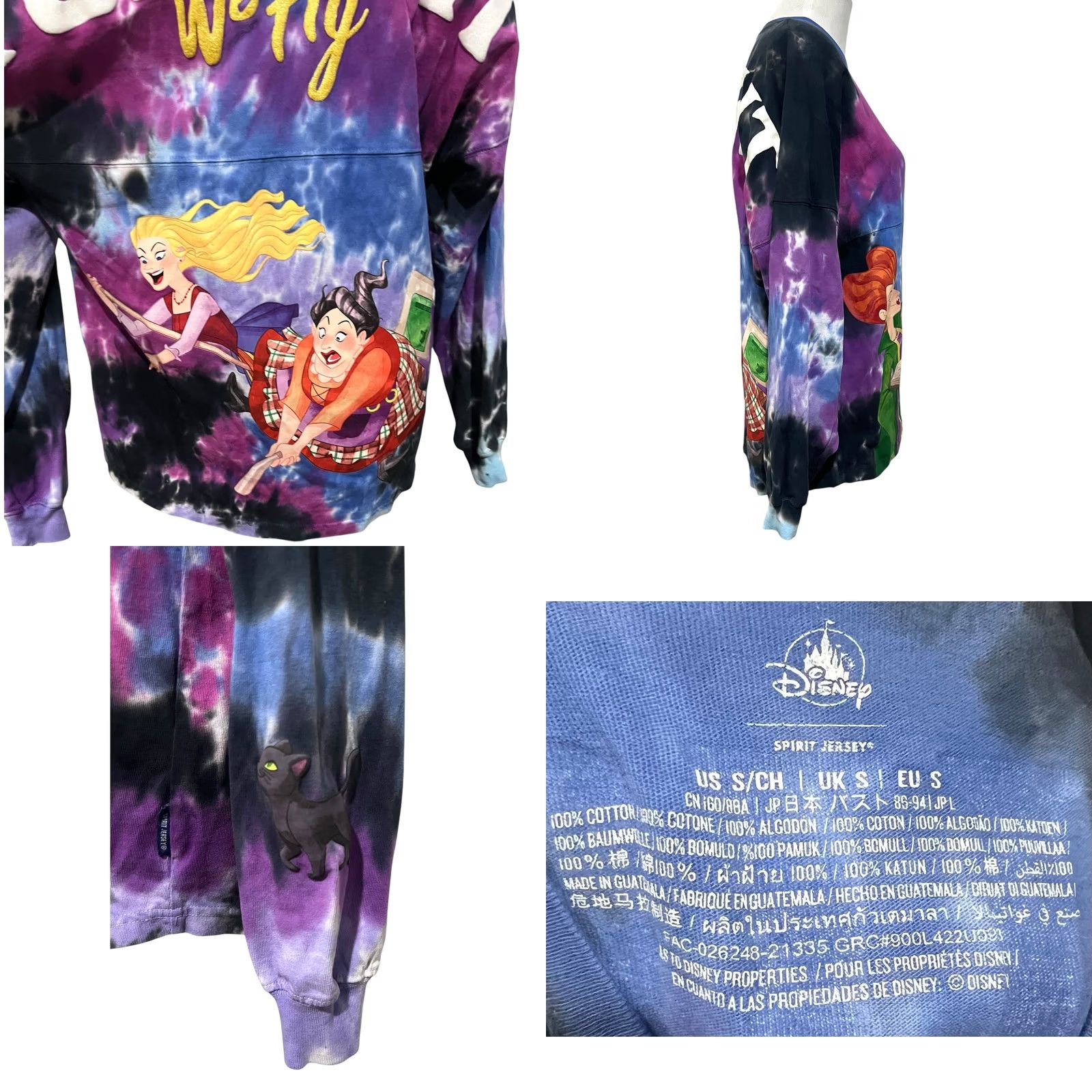 Disney Disney Spirit Jersey Hocus Pocus Sanderson Sisters Tonight We Fly Adult Size S T-Shirt Long Sleeve Crew Neck Tie Dye Multicolor Womens S Size S / US 4 / IT 40 - 8 Thumbnail