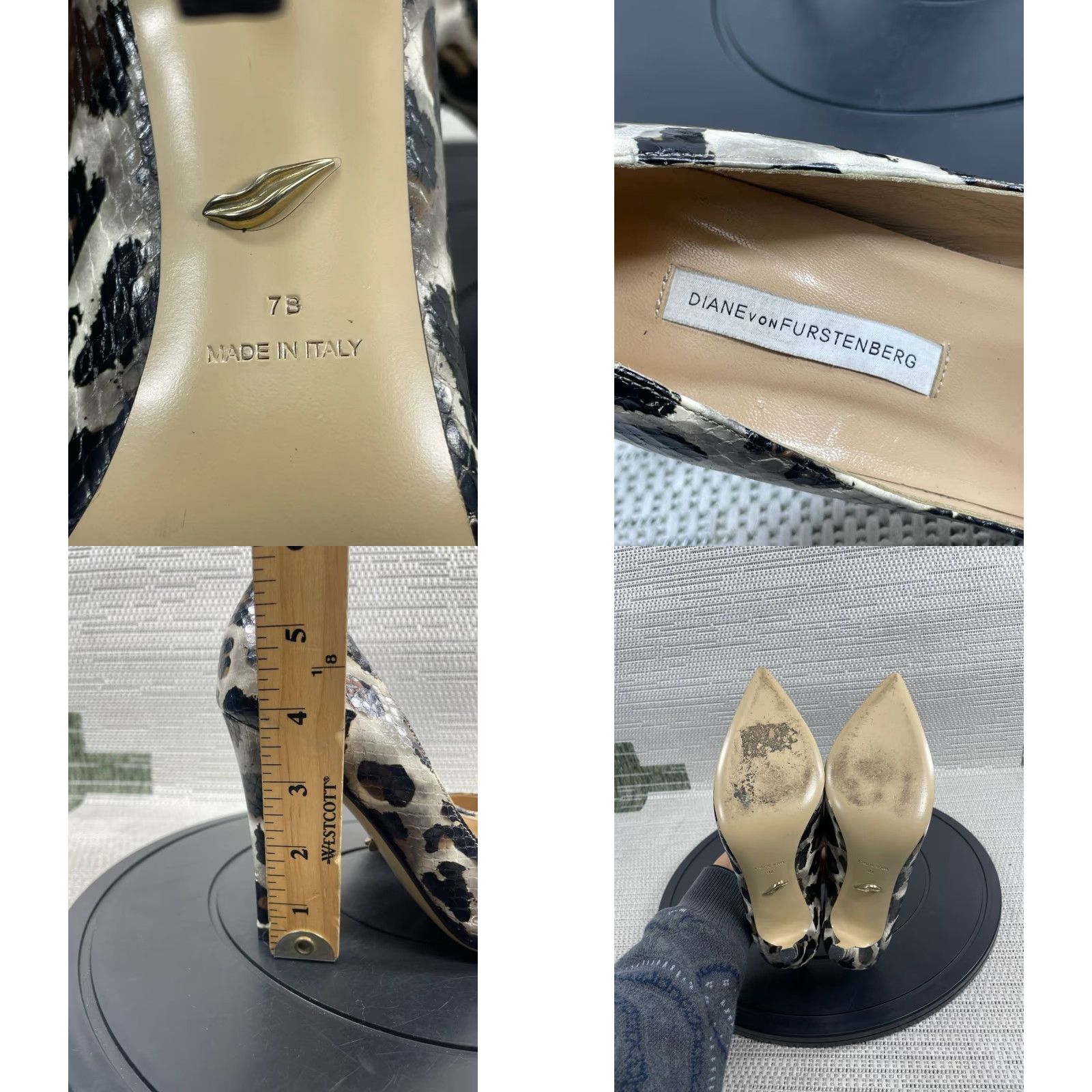 Diane von Furstenberg Diane Von Furstenberg Heels Womens Size 7 B Pumps Gray Brown Snakeskin Stiletto Pumps Shoe Size US 7 / IT 37 - 8 Thumbnail