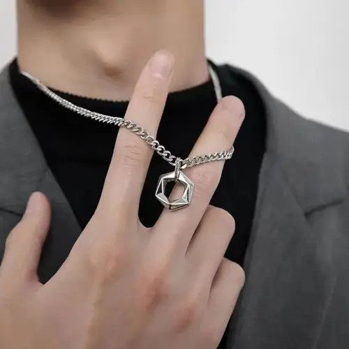 Jewelry Stainless Steel Cuban Chain Necklace Size ONE SIZE - 1 Thumbnail