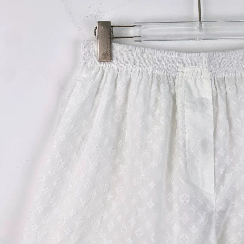 Louis Vuitton Louis Vuitton 23 white logo embossed full-print cotton ela Size 39" - 3 Thumbnail