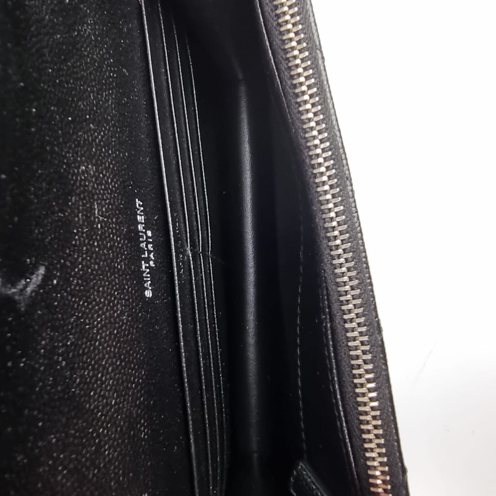 Saint Laurent Paris SAINT LAURENT Cassandre Envelope Black/Silver Grained Leathe Size ONE SIZE - 7 Thumbnail