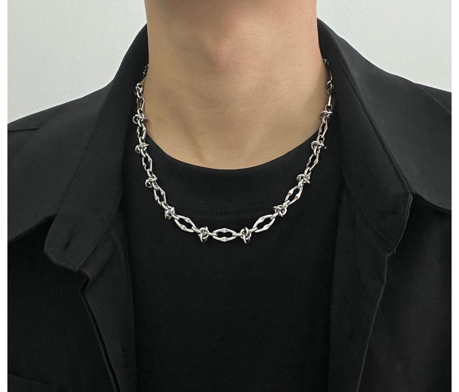 Jewelry Barbed Wire Silver Necklace Size ONE SIZE - 5 Thumbnail