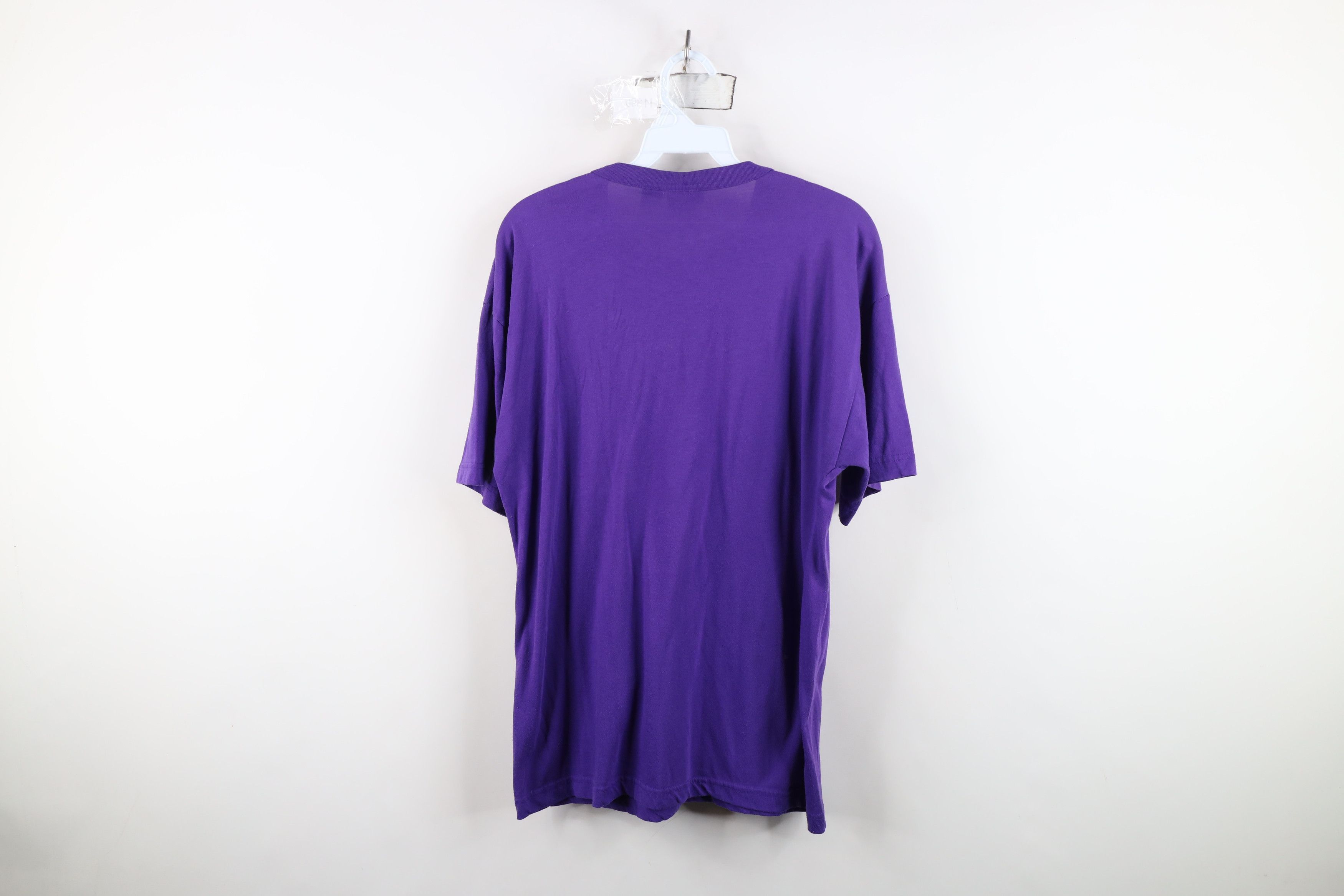 Vintage Vintage 90s Streetwear Blank Knit Pocket T-Shirt Purple Size L / US 10 / IT 46 - 11 Thumbnail
