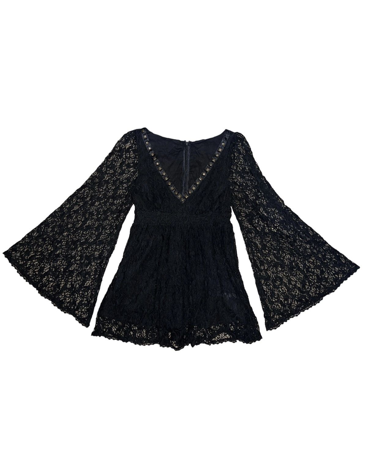 Japanese Brand CECIL MCBEE lace with studs flare hand top🥀 Size M / US 6-8 / IT 42-44 - 2 Thumbnail