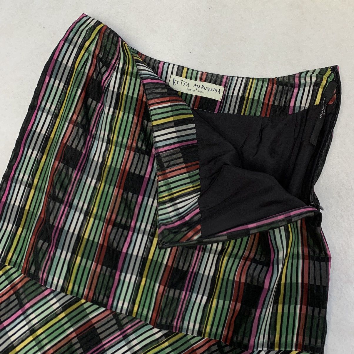 KEITAMARUYAMA Keita Maruyama AW2004-2005 Multicolor Striped Mermaid Skirt Size 26" / US 2 / IT 38 - 6 Thumbnail