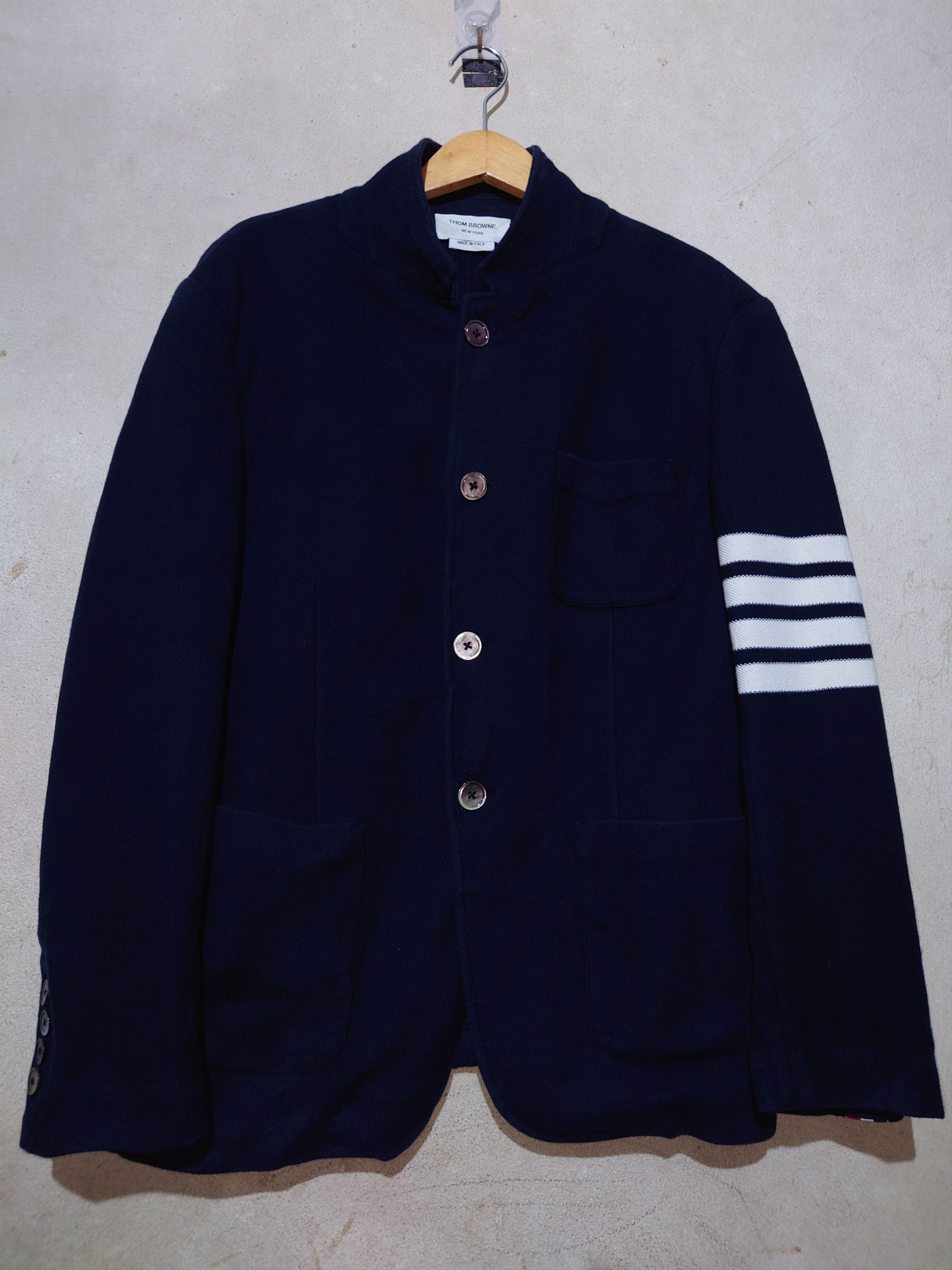 Thom Browne Thom Browne 4-bar Tech Pique Sportcoat Navy Size 1 Size US S / EU 44-46 / 1 - 1 Thumbnail