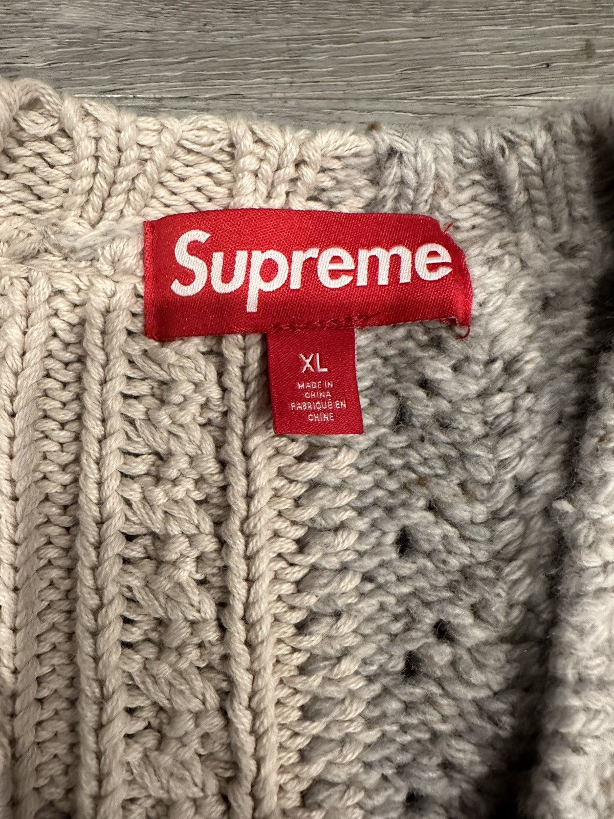 Supreme Supreme patchwork cable knit cardigan | Grailed