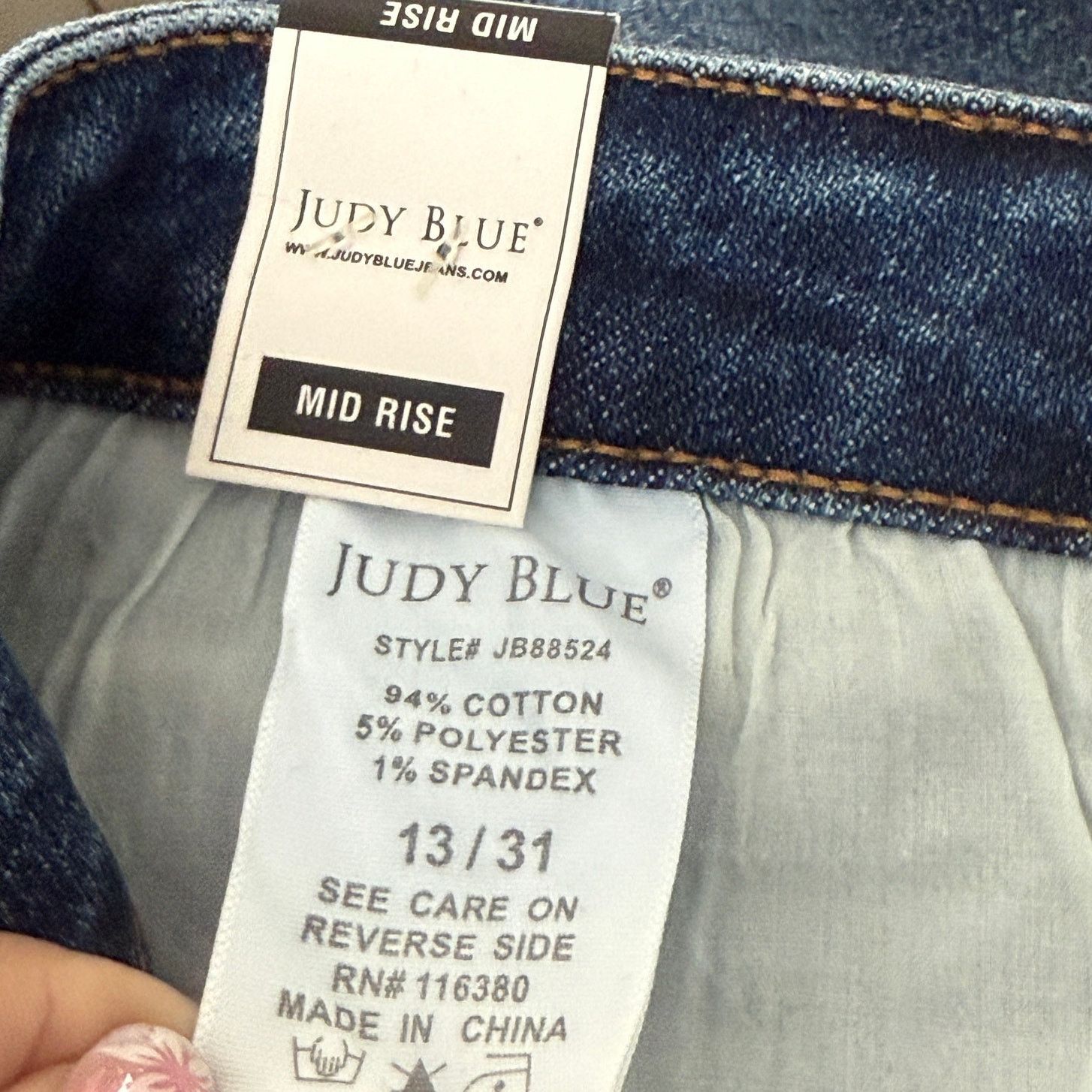 Judy Blue Judy Blue Mid Rise Flare Fit Leg Jeans Inseam Panel 13 31 Size 31" - 10 Thumbnail