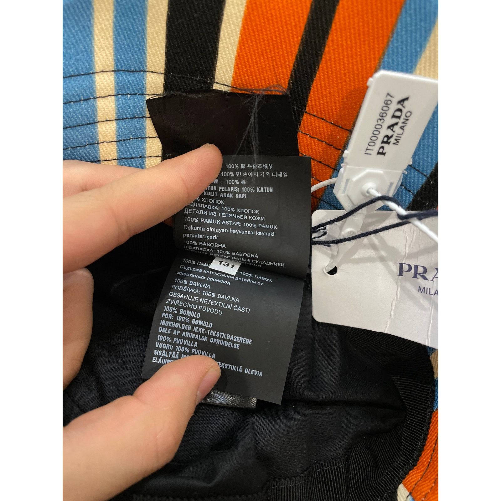 Prada Prada Bucket Hat Orange Multi New Small With Tags Size ONE SIZE - 8 Thumbnail