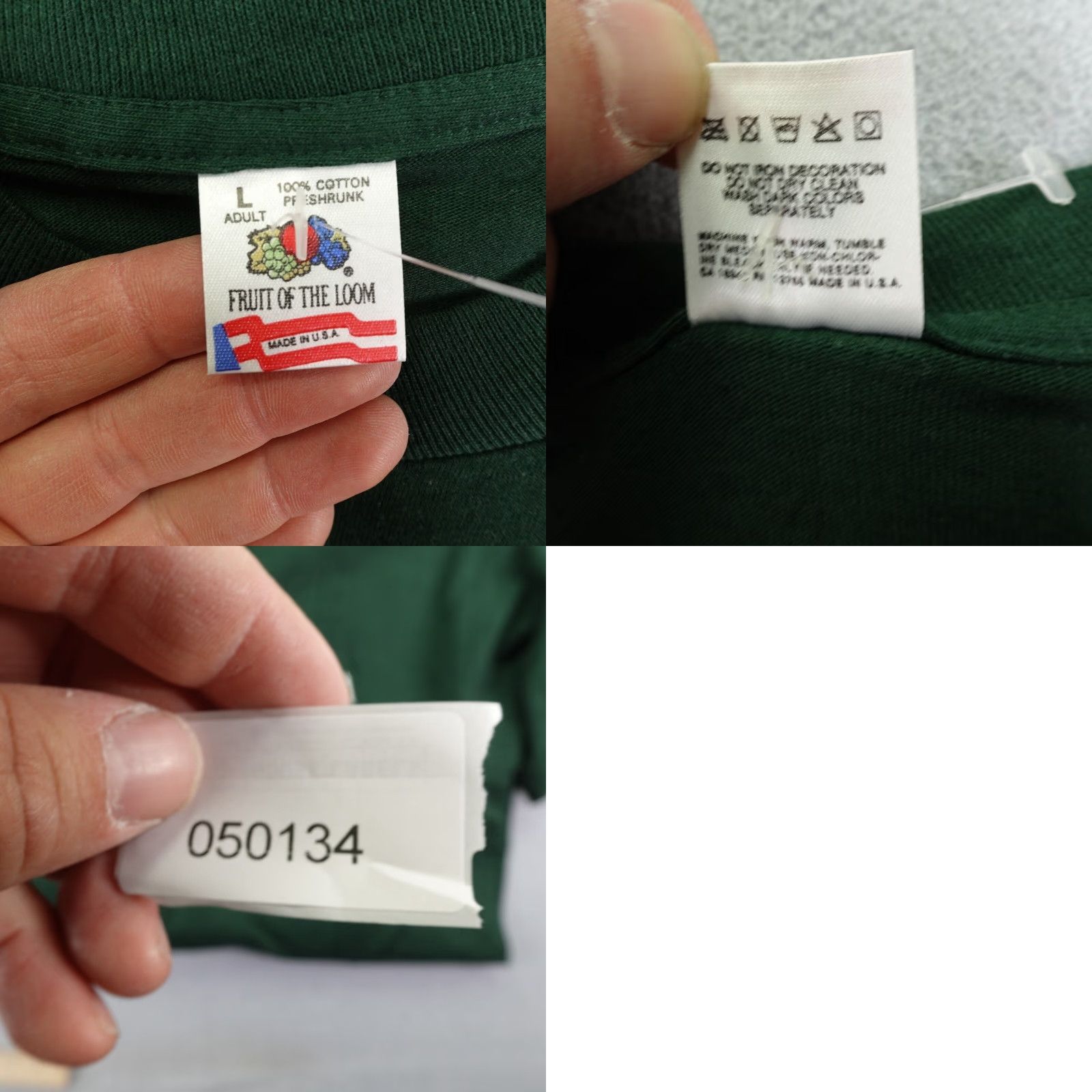 Fruit Of The Loom VINTAGE Boston Nautical T-Shirt Men Large Green 90s Sailboat Logo Cotton Short Sleeve Size US L / EU 52-54 / 3 - 8 Thumbnail