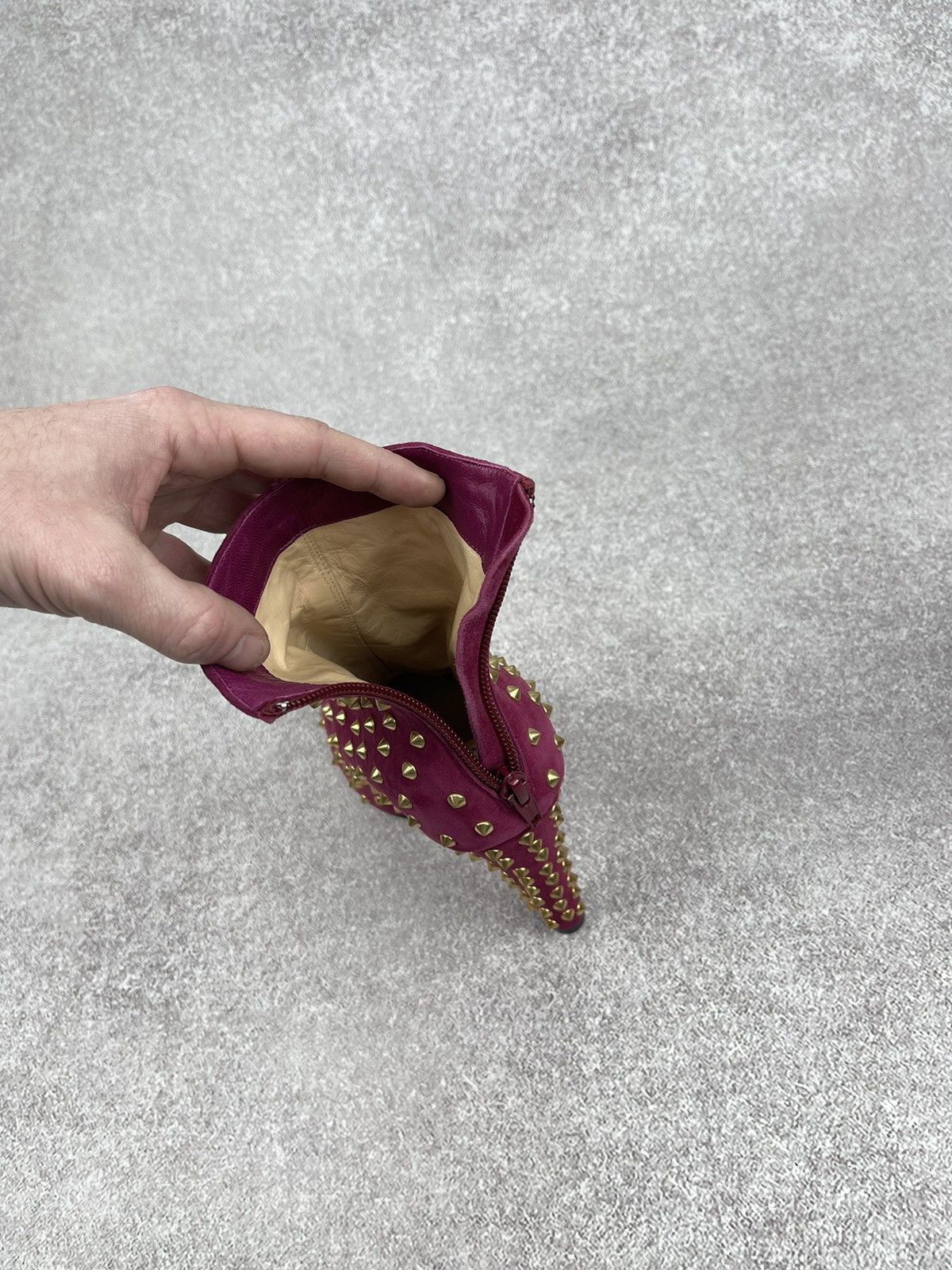 Christian Louboutin Christian Louboutin Ariella Clou Pink Suede Ankle Boots Size US 7.5 / IT 37.5 - 14 Thumbnail