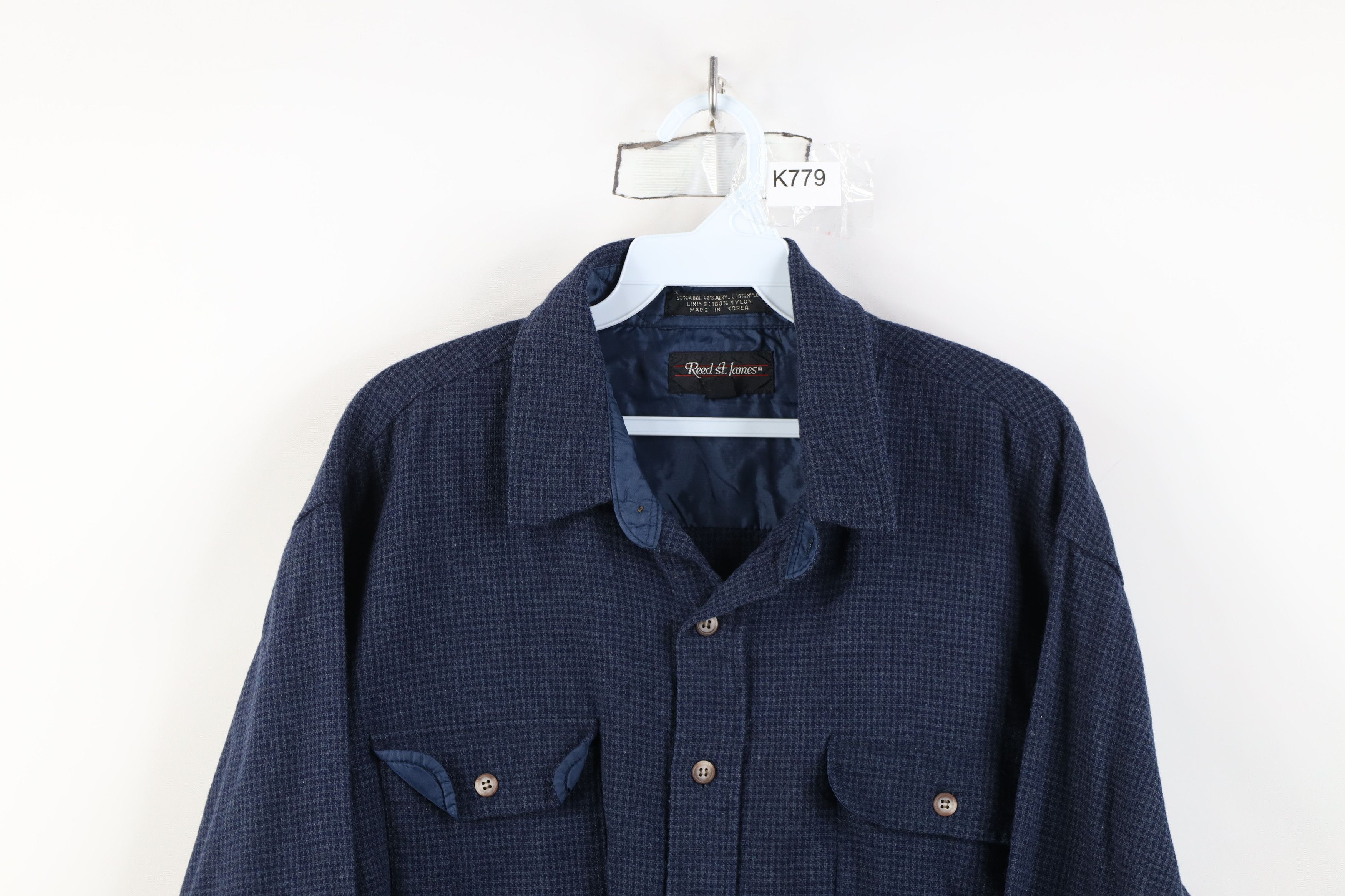 Vintage Vintage 90s Streetwear Houndstooth Collared Button Shirt Size US XL / EU 56 / 4 - 2 Thumbnail