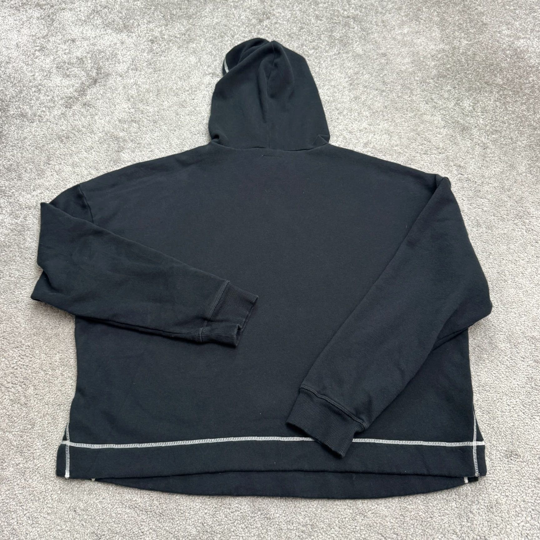 Vintage Yitty Hooded Oversize Spellout Graphic Pullover Sweatshirt Women 1X Black Fleece Logo Zip Mock Neck Casual Streetwear Size XL / US 12-14 / IT 48-50 - 2 Thumbnail