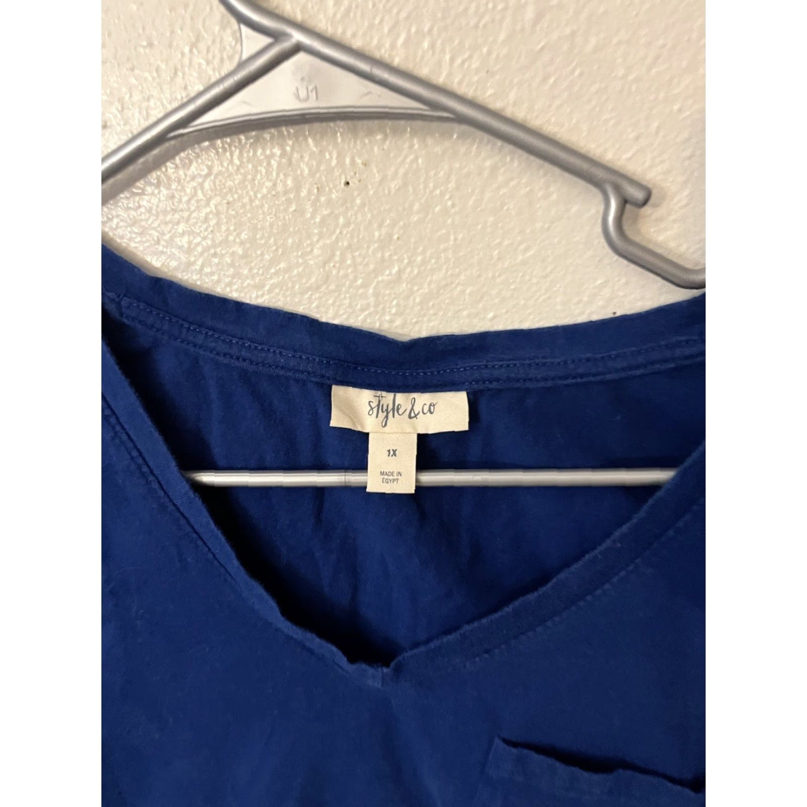 Vintage Style & Co T-Shirt Womens V-Neck Blue 1X Blue Style & Co V-Neck T-Shirt Women Plus 1X Blue 1X Womens Size XL / US 12-14 / IT 48-50 - 2 Thumbnail