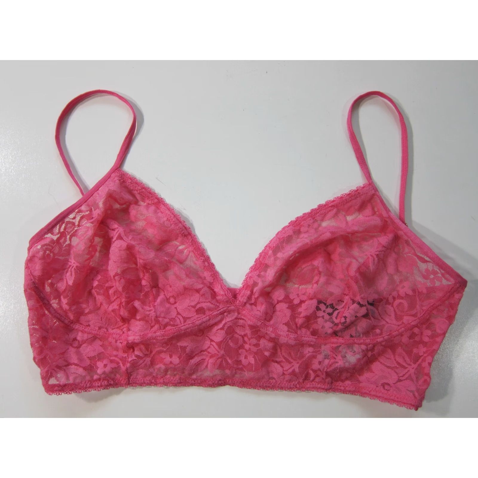 Vintage INC International Concepts Pink Lace Spaghetti Strap Bralette Bra Women Large Size ONE SIZE - 7 Thumbnail