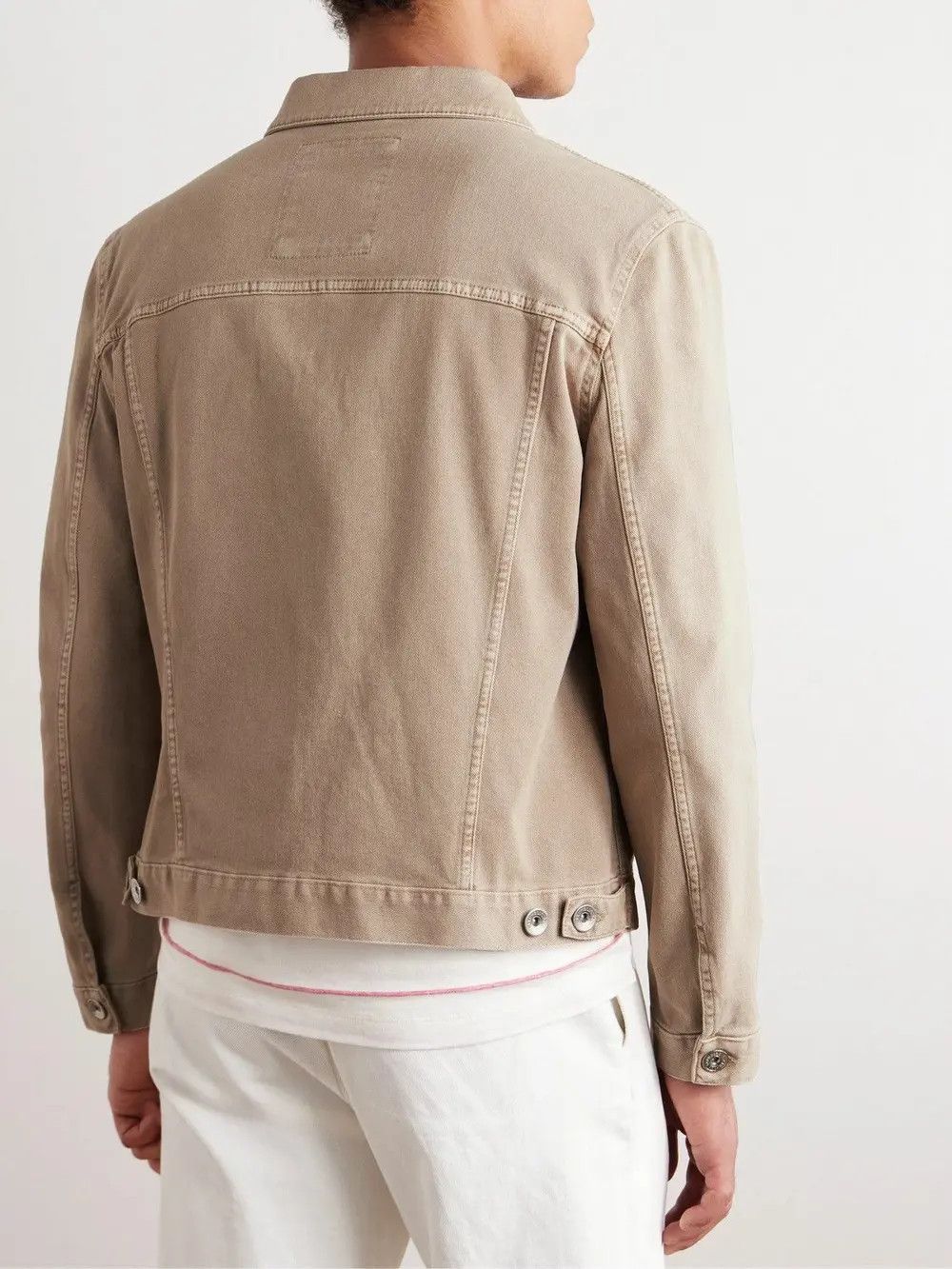 Brunello Cucinelli o1mle0725 Denim Jacket in Neutrals Size US L / EU 52-54 / 3 - 4 Thumbnail