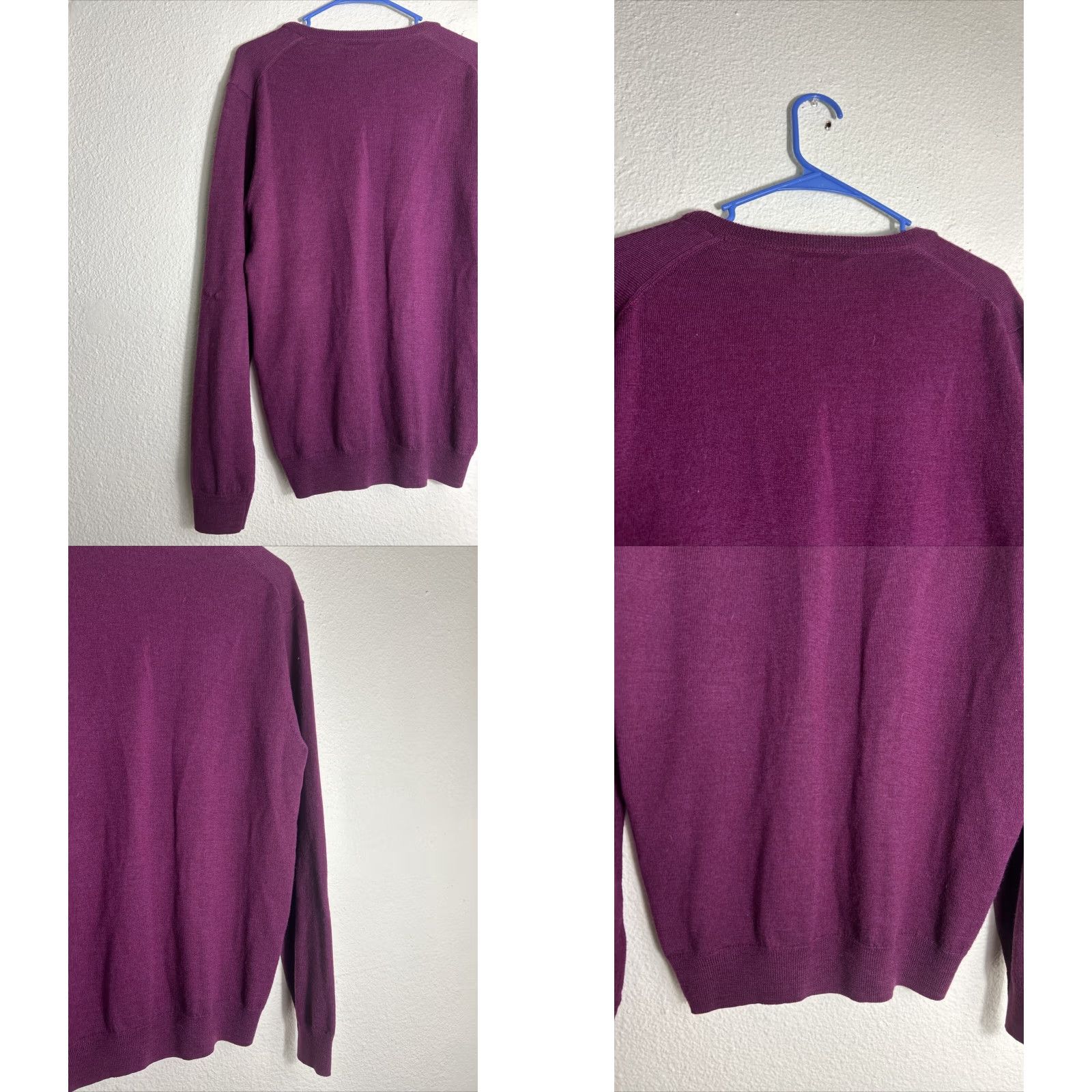 Bonobos Bonobos Sweater Mens Large Maroon Merino Wool V Neck Pullover Slim Knit Long Sleeve Casual Size US L / EU 52-54 / 3 - 9 Thumbnail