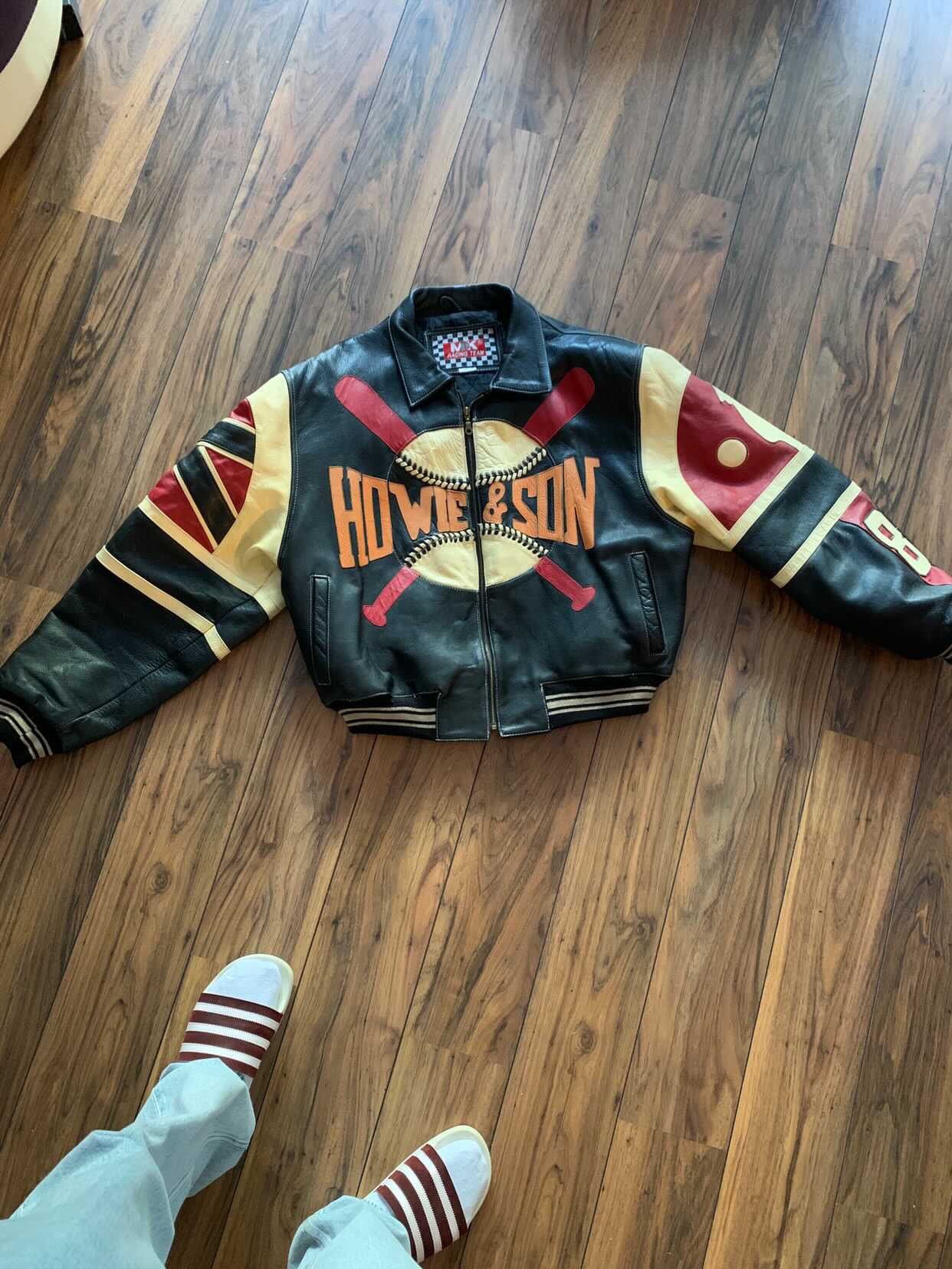 image of Howie & Sons Vintage Leather Jacket Mk Racing in Black, Men's (Size Medium)