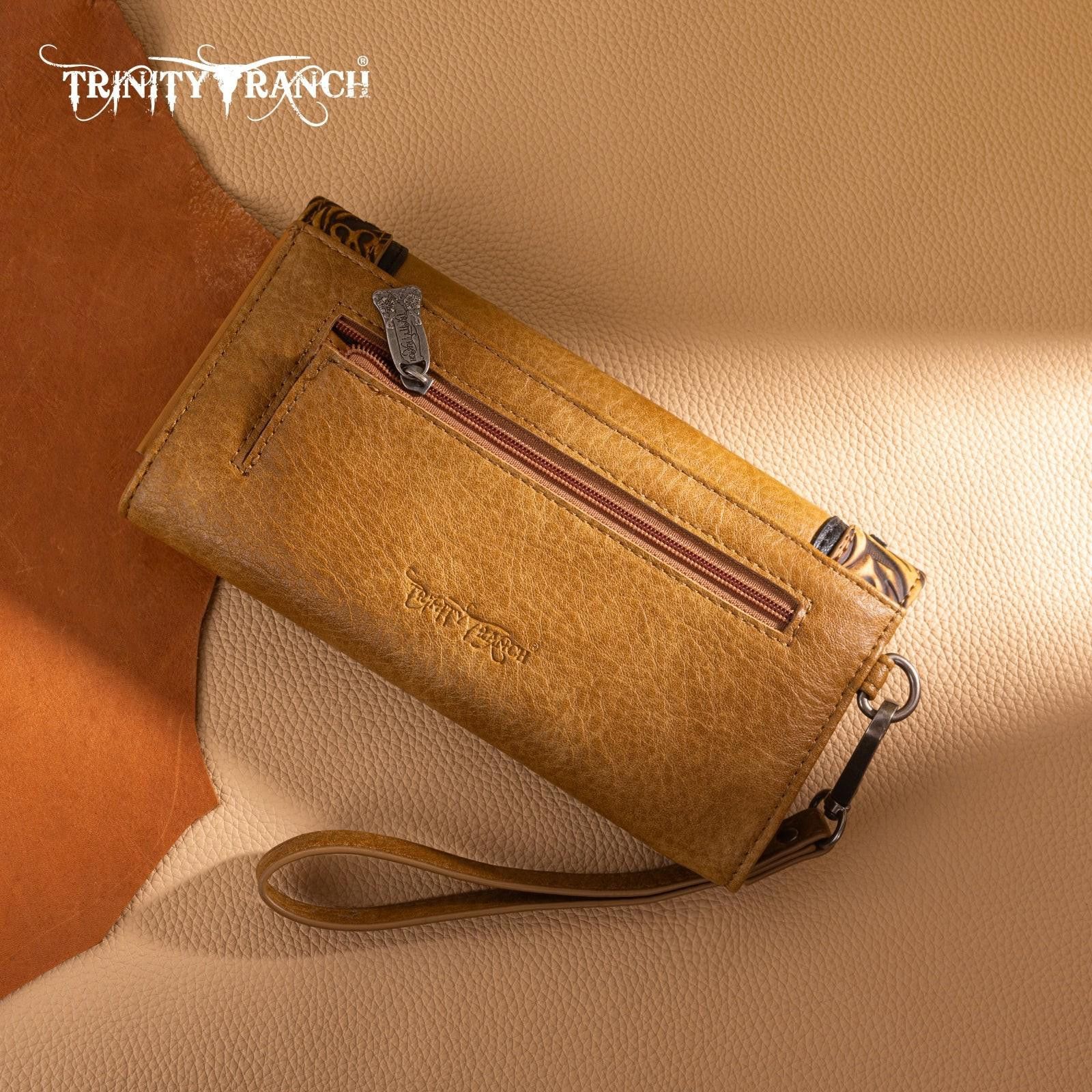 Designer Trinity Ranch Leather Wallet with Floral Design Size ONE SIZE - 4 Thumbnail