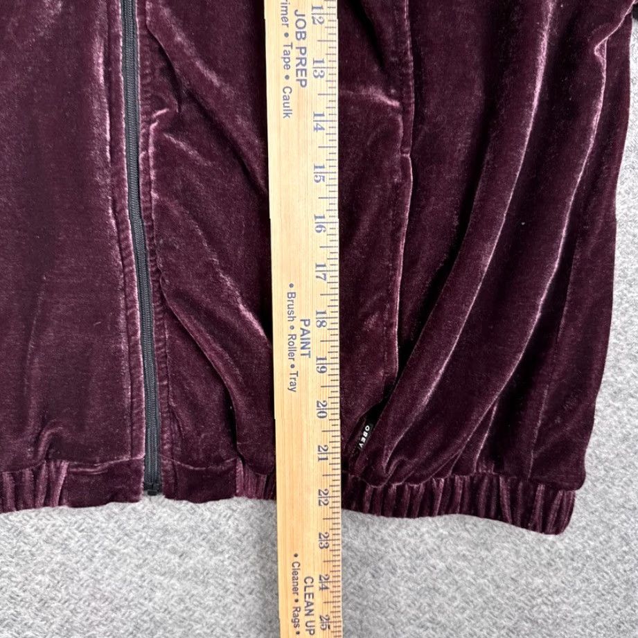 OBEY WORLDWIDE JACKET WOMENS LARGE L PURPLE EMBROIDERED TIGER SATIN FULL ZIP