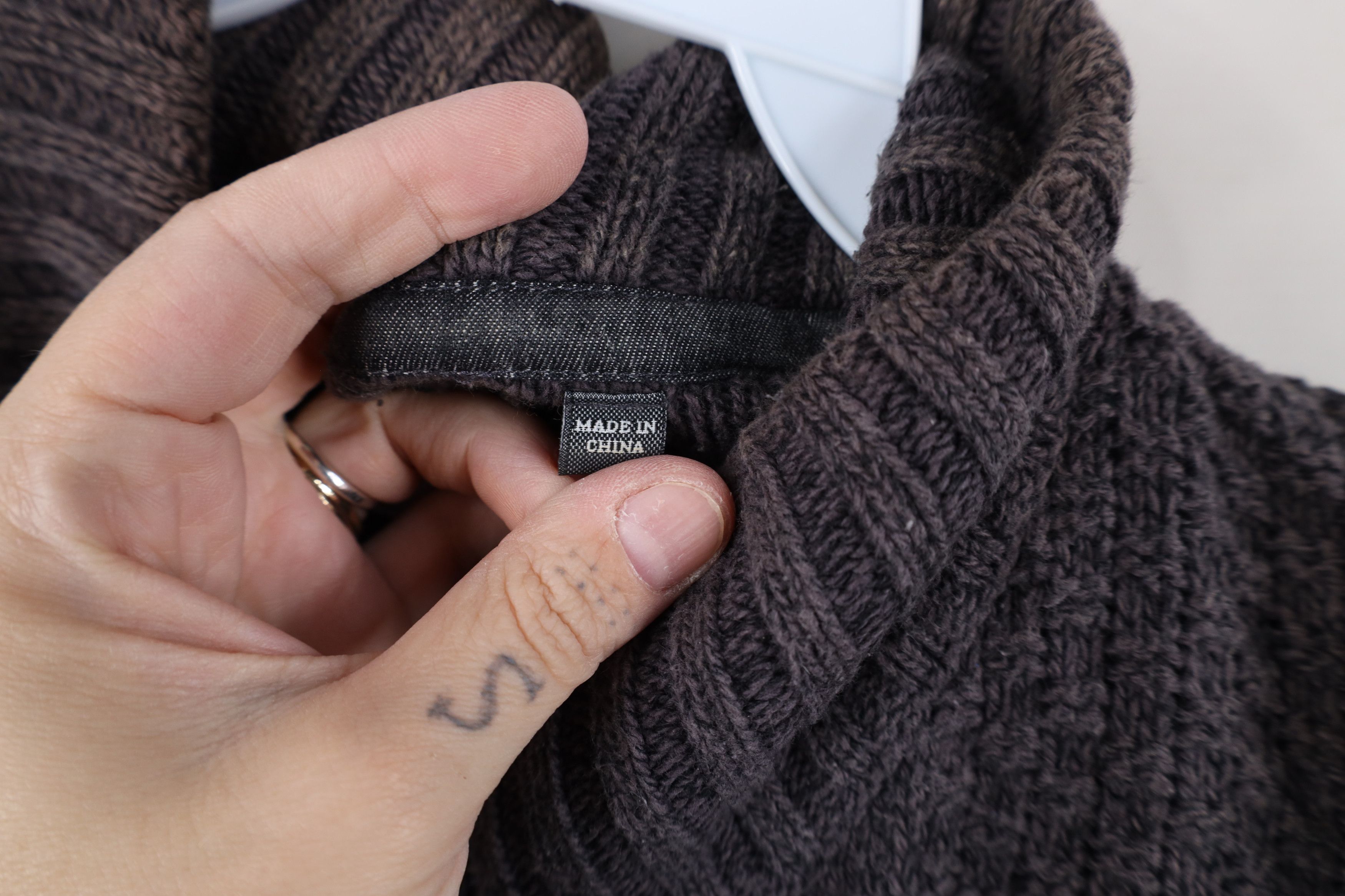 Vintage Buckle BKE Chunky Fisherman Cable Knit Henley Sweater Gray Size US XXL / EU 58 / 5 - 10 Thumbnail
