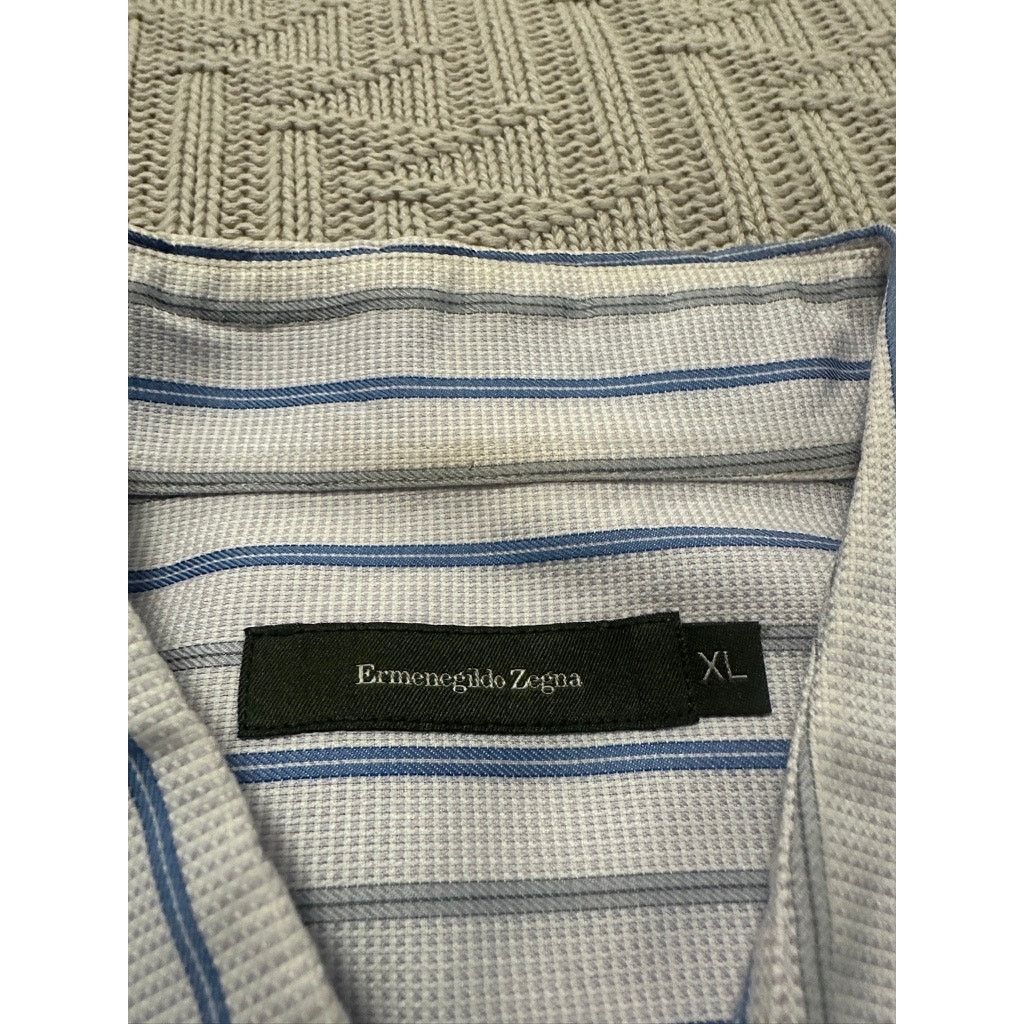 Ermenegildo Zegna Ermenegildo Zegna blue striped button down size XL Size US XL / EU 56 / 4 - 5 Thumbnail