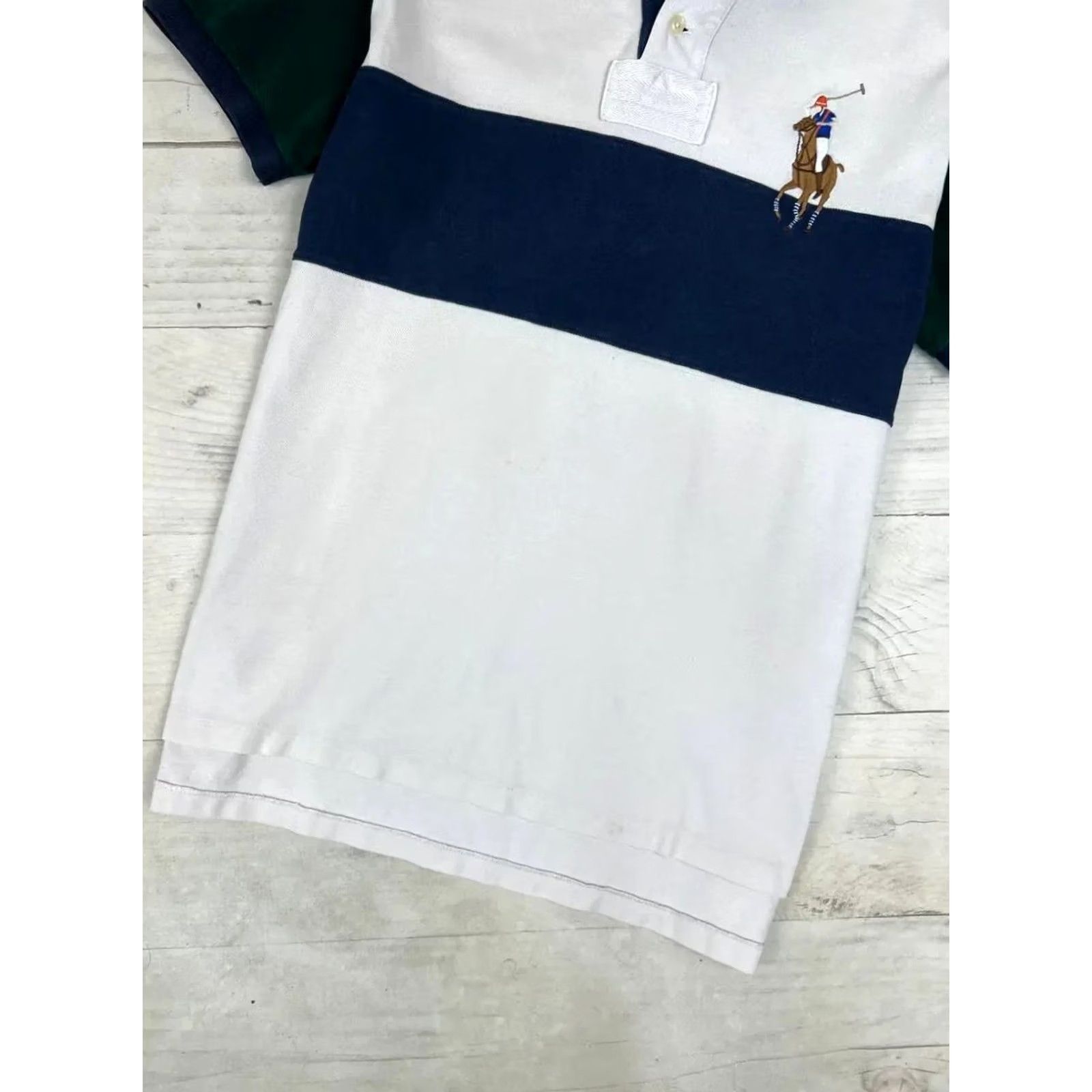 Polo Ralph Lauren Polo Ralph Lauren Polo Shirt Striped Big Pony Rugby Men L White Size US L / EU 52-54 / 3 - 3 Thumbnail