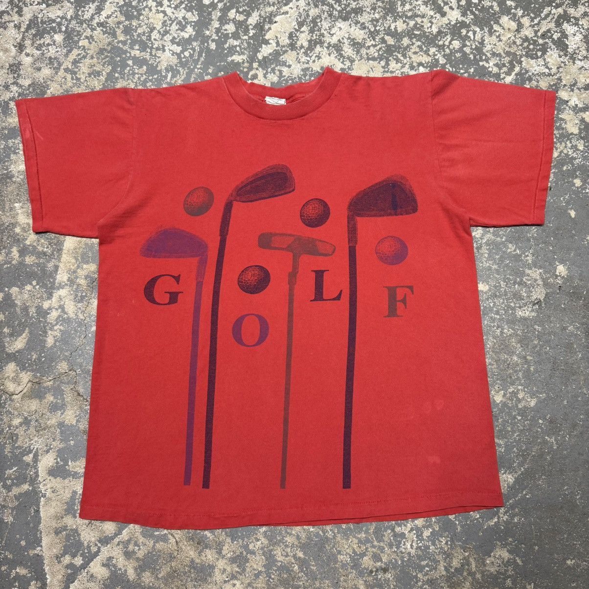 Vintage Vintage Golf All Over Front Big Graphic Red 90s Tshirt Size US L / EU 52-54 / 3 - 1 Thumbnail