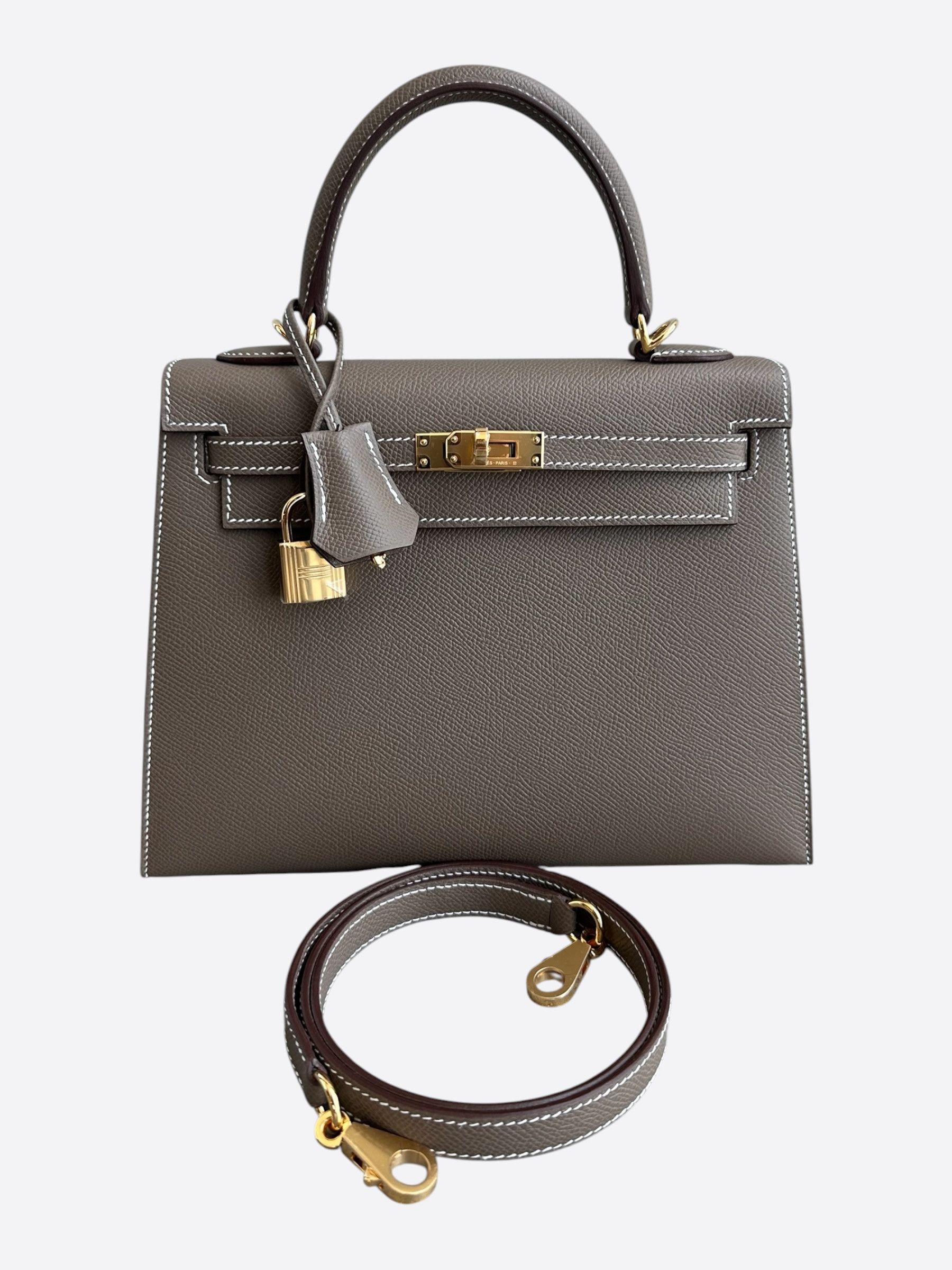 Hermes Hermes Etoupe Epsom Sellier & Gold Hardware Kelly 25 Size ONE SIZE - 1 Thumbnail