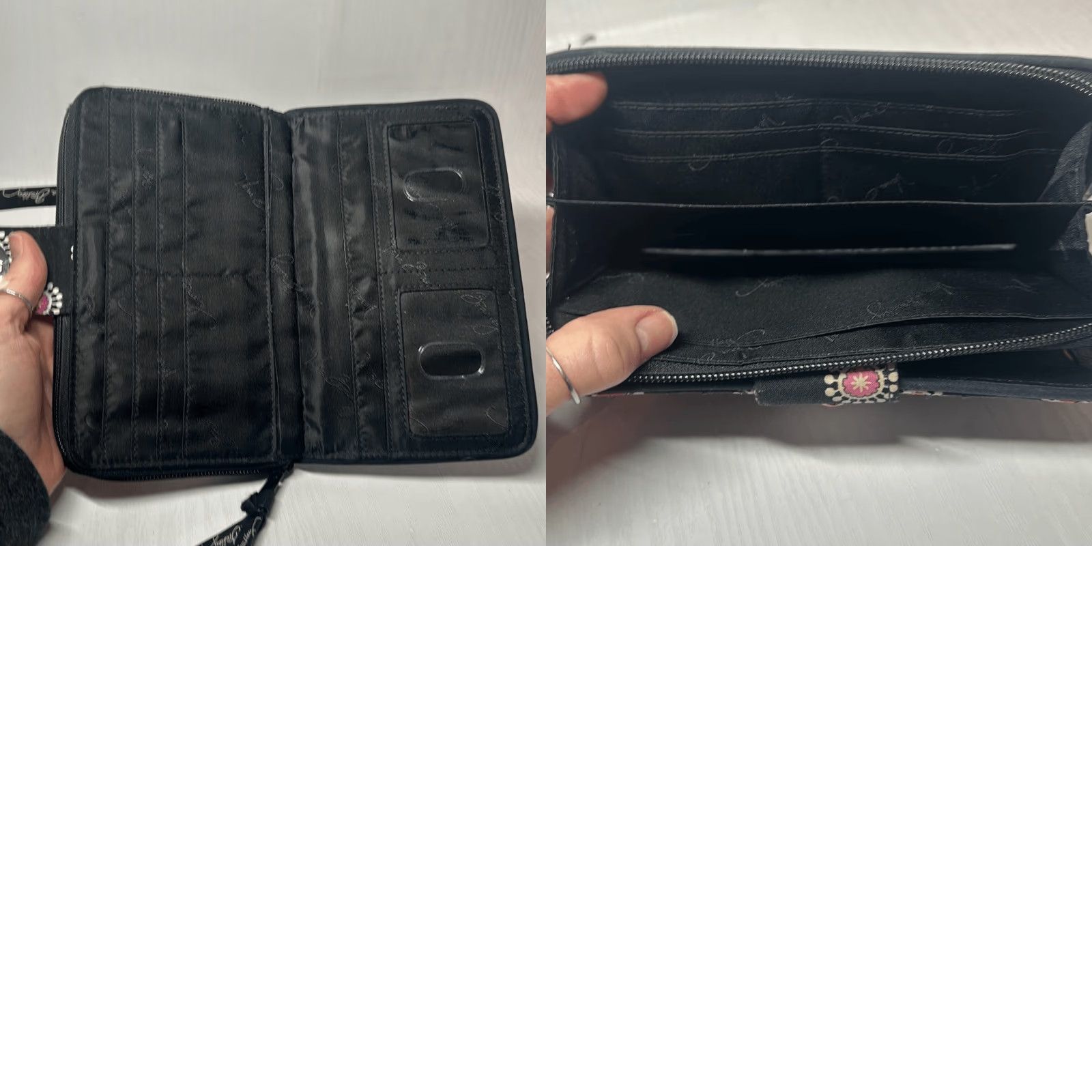 Vera Bradley Vera Bradley Pirhouette Wristlet Black Multicolor looks Twist Lock Women Small Accessories Cotton Exterior Material W 8” H 5” Womens Size ONE SIZE - 8 Thumbnail