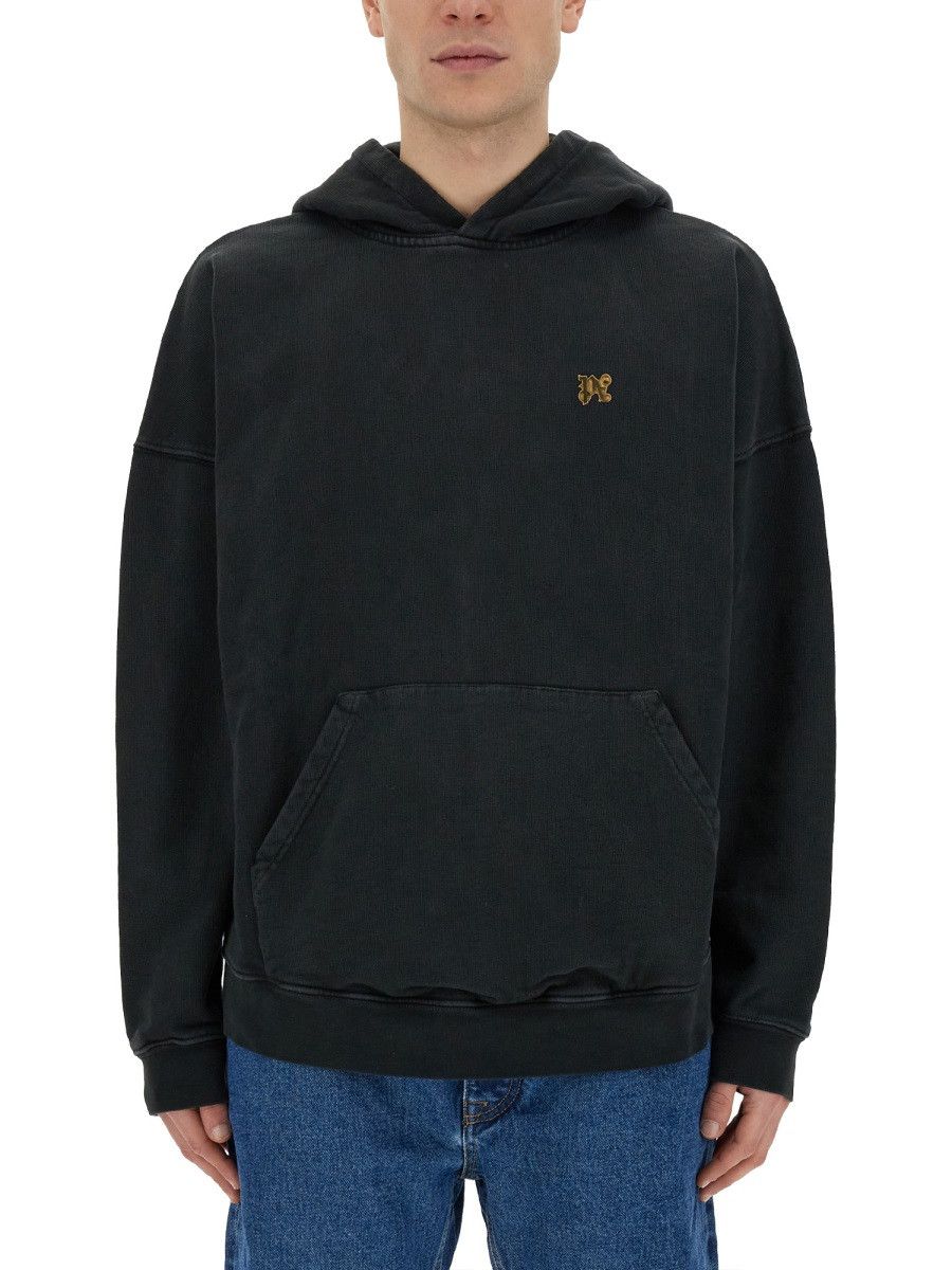 Palm Angels PALM ANGELS "BURNING MONOGRAM" PRINT SWEATSHIRT - BLACK Size US S / EU 44-46 / 1 - 1 Thumbnail