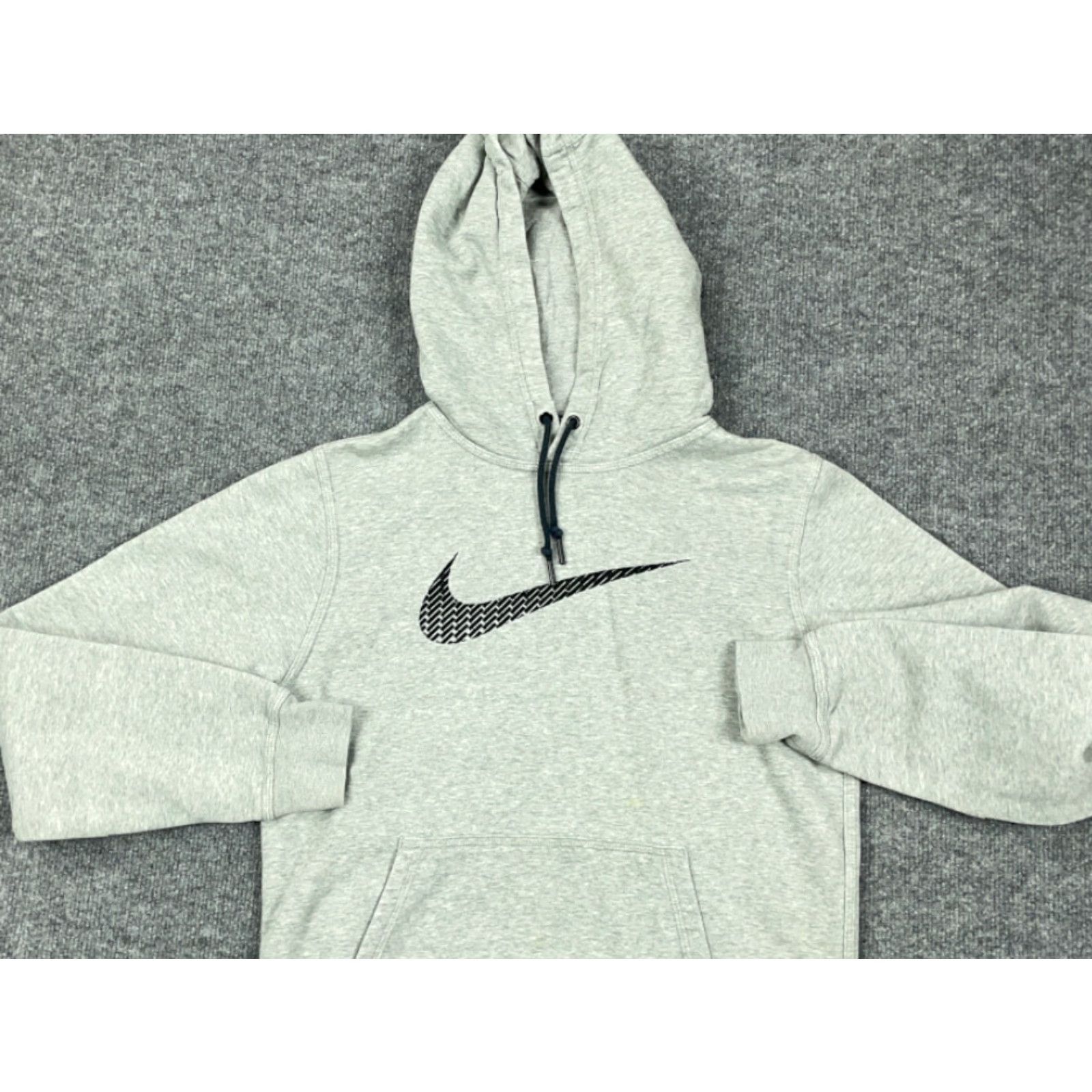 Nike Nike Hoodie Gray Big Swoosh Embroidered Pullover Mens Small Regular Fit Crew Neck Front Pocket 90s Retro Style Sweatshirt Size US S / EU 44-46 / 1 - 3 Thumbnail