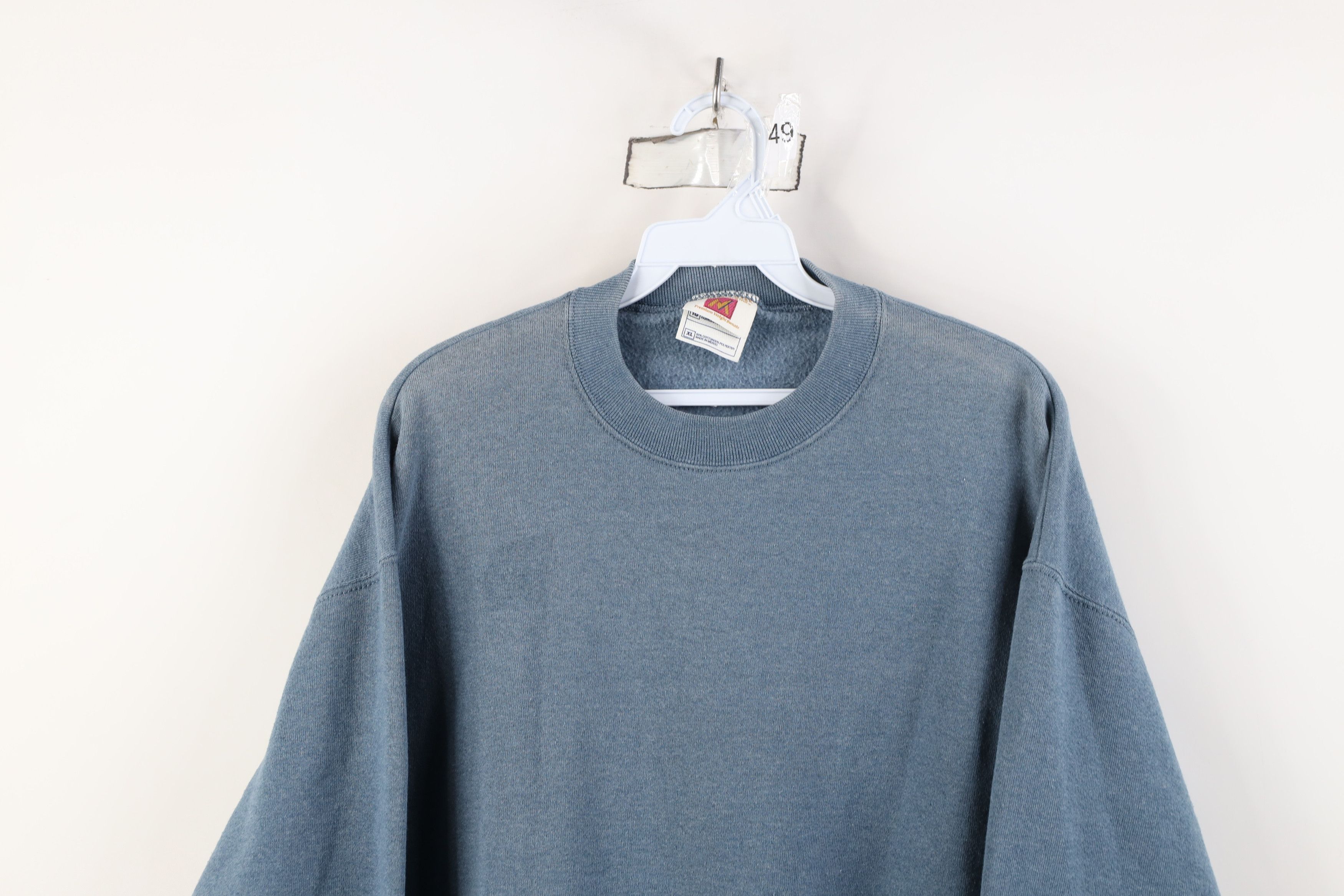 Vintage Vintage 90s Streetwear Heavyweight Crewneck Sweatshirt Blue Size US XL / EU 56 / 4 - 2 Thumbnail