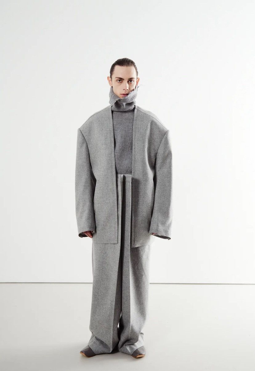 Hed Mayner NWT Fall22 Front Fold Grey Wool Pants Size US 32 / EU 48 - 1 Thumbnail