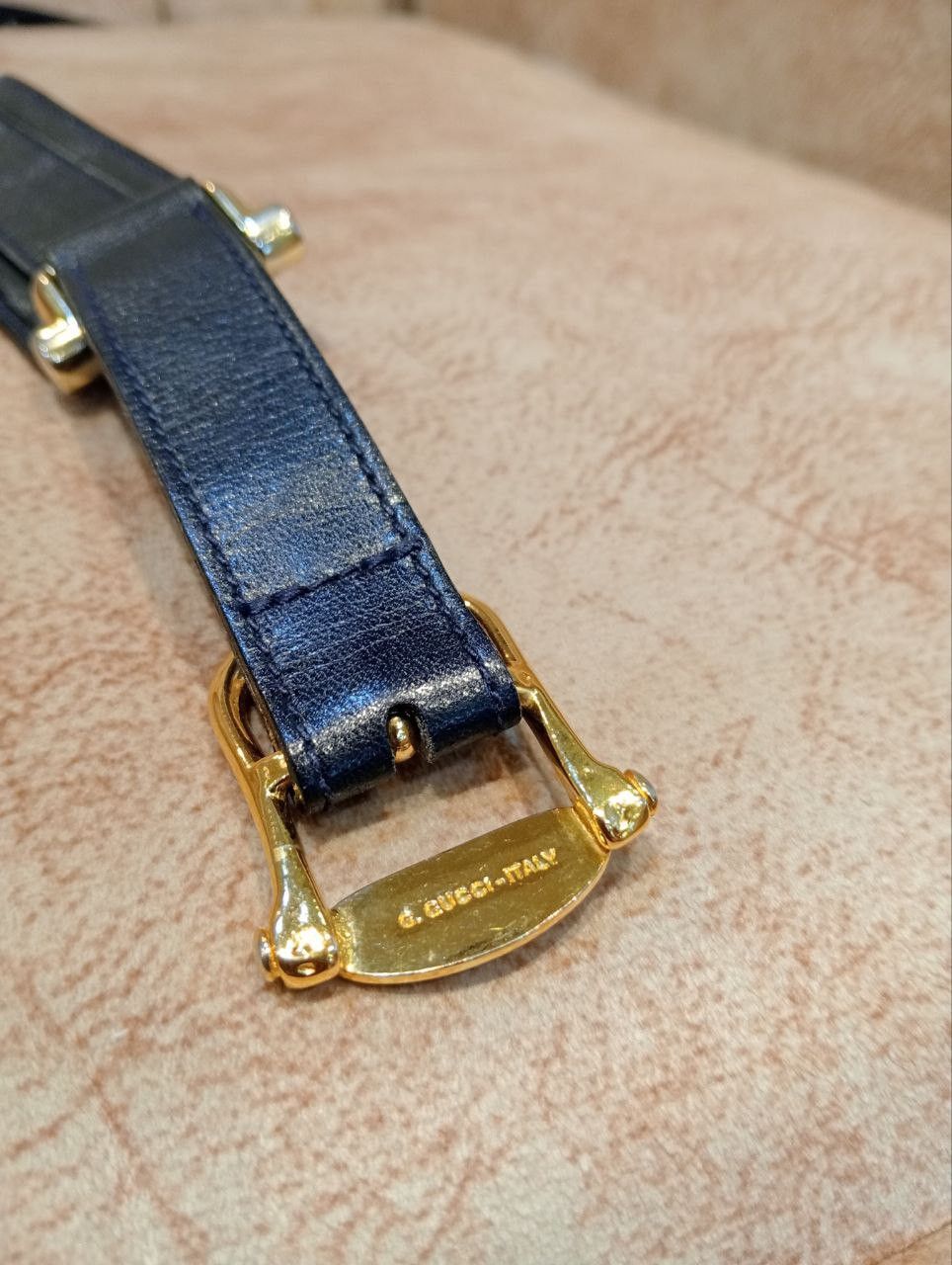 Gucci VINTAGE GUCCI LEATHER BELT WITH GOLD-TONE BUCKLE SIZE 70 Size ONE SIZE - 8 Thumbnail