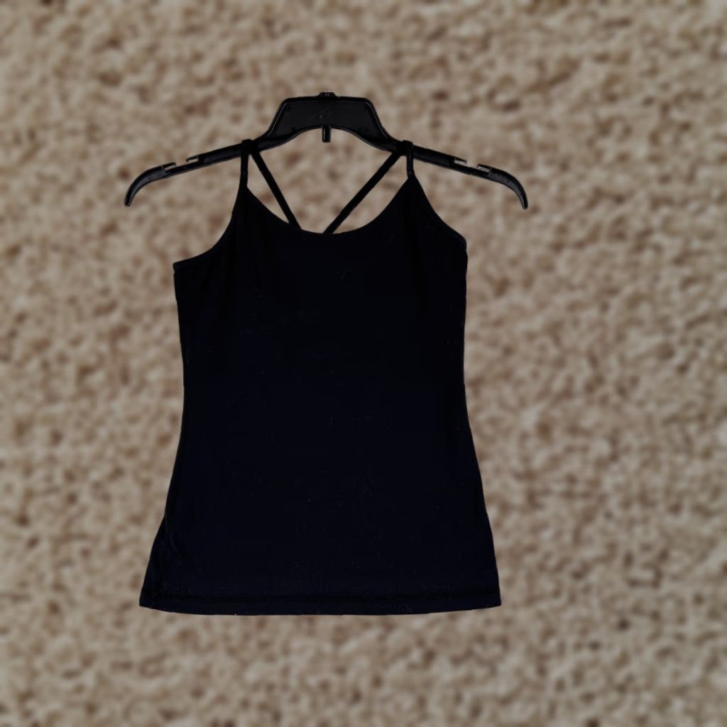 Lululemon Shirt Women 4 Black Y Strap Gym Yoga Run