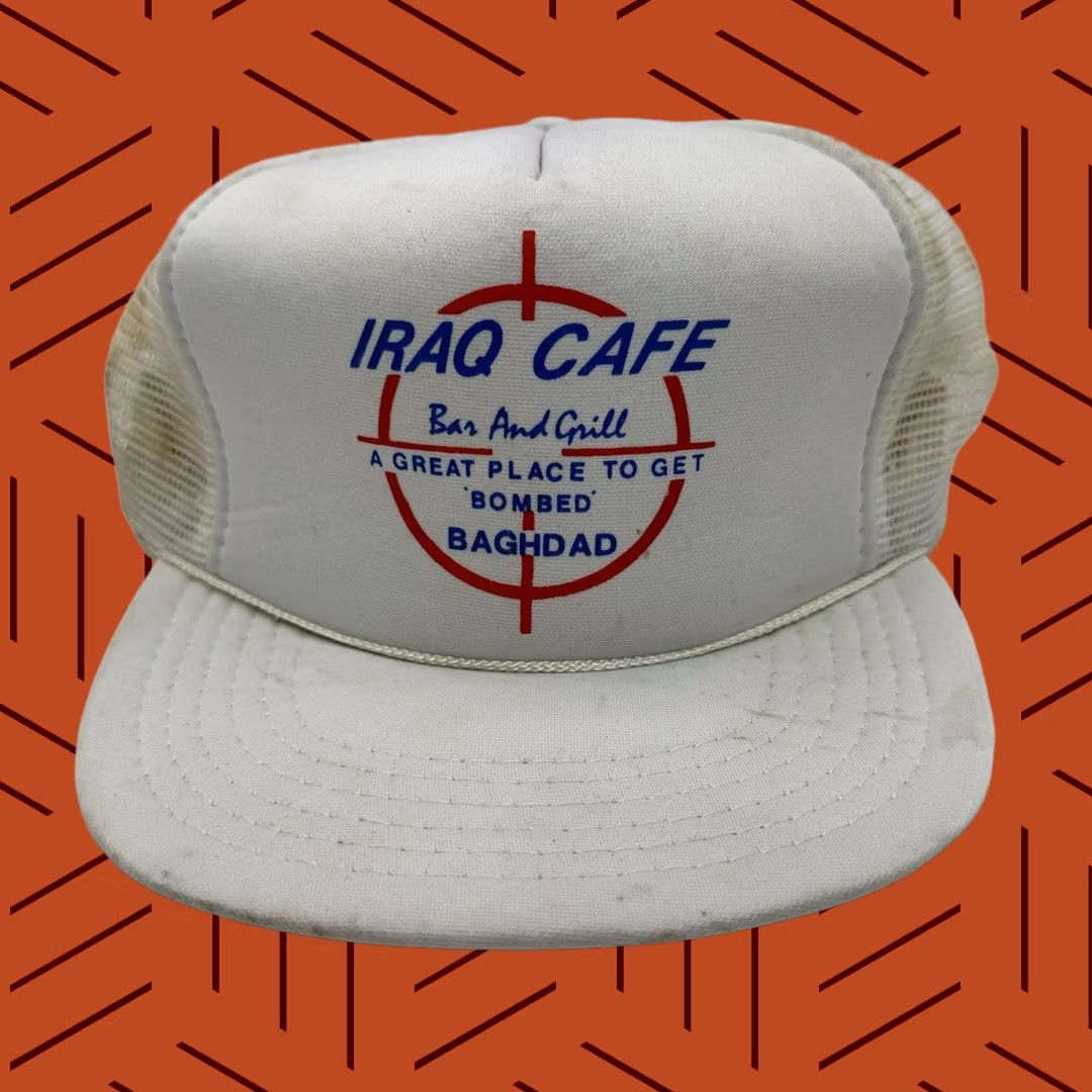 Vintage VINTAGE IRAQ CAFE BAR GET BOMBED BAGHDAD FUNNY SNAPBACK FOAM TRUCKER MILITARY HAT 90S Size ONE SIZE - 1 Thumbnail