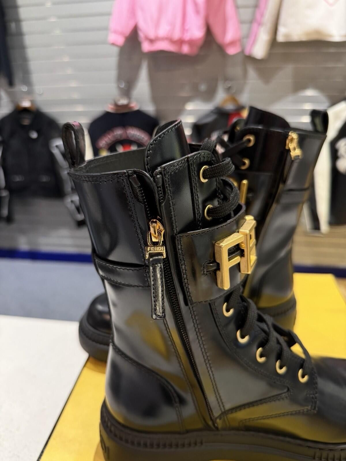 Fendi FENDI Fendigraphy Graphy Biker Combat Boots $1590 39EU/9US Size US 9 / IT 39 - 10 Thumbnail