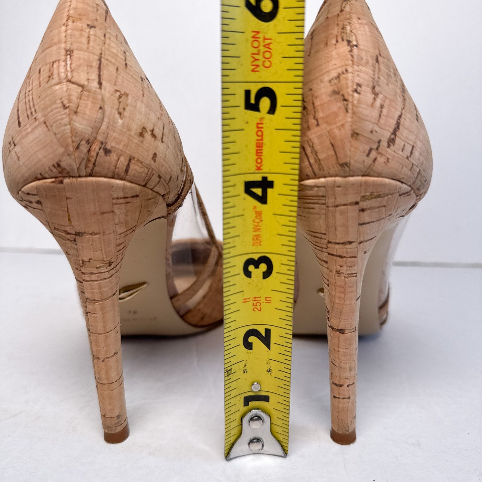 Diane von Furstenberg DVF Becca Too Cork Clear Panel Stiletto Pumps Size US 7 / IT 37 - 8 Thumbnail